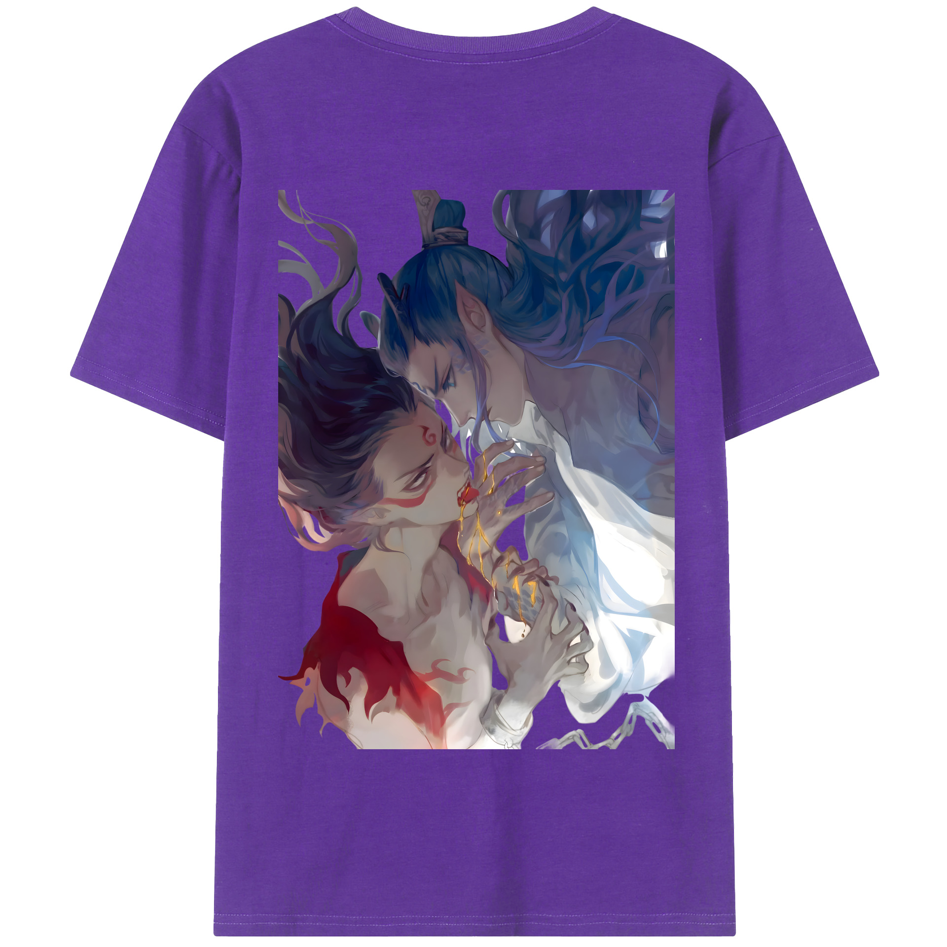 （画像用） Ne Zha 2 ナタ 魔童の大暴れ 綿100％半袖Tシャツ（背面プリント）