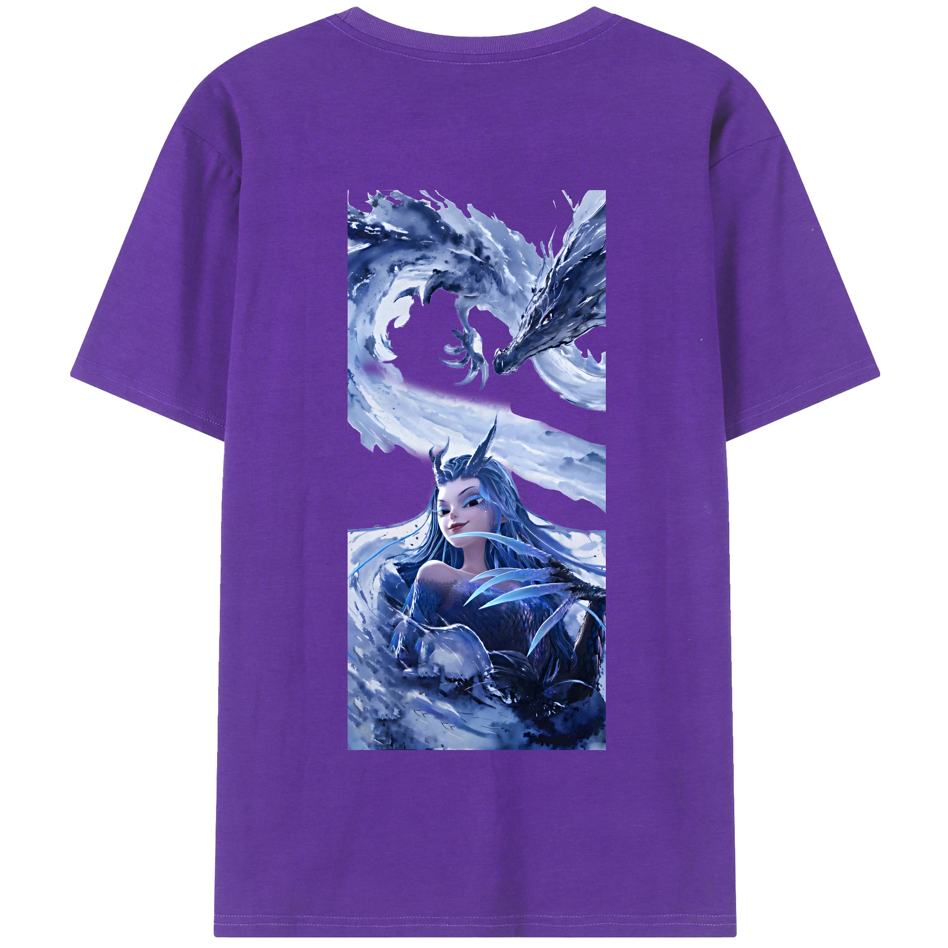 （画像用） Ne Zha 2 ナタ 魔童の大暴れ 綿100％半袖Tシャツ（背面プリント）