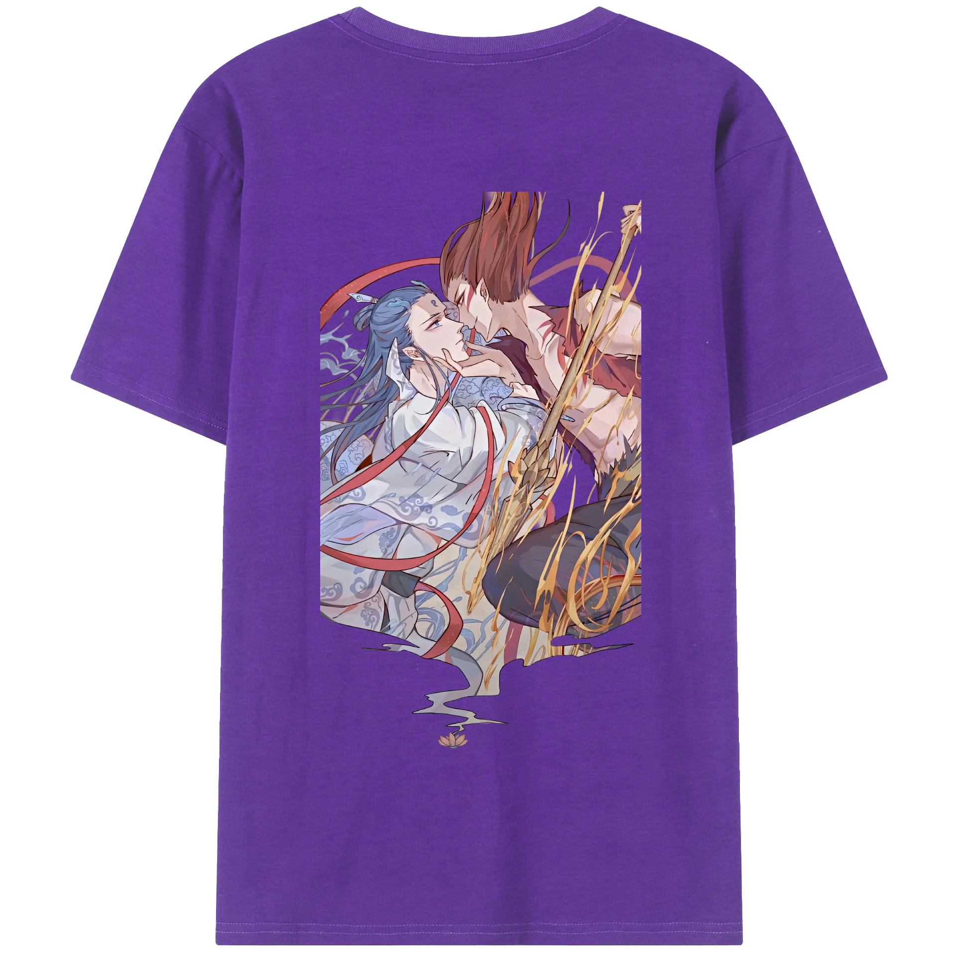 （画像用） Ne Zha 2 ナタ 魔童の大暴れ 綿100％半袖Tシャツ（背面プリント）