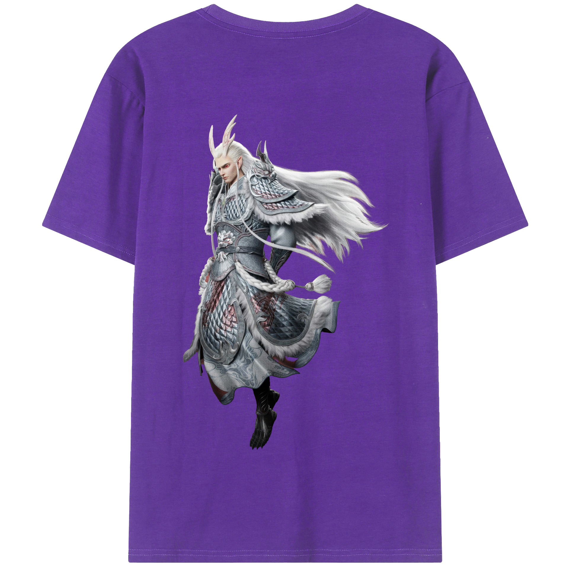（画像用） Ne Zha 2 ナタ 魔童の大暴れ 綿100％半袖Tシャツ（背面プリント）