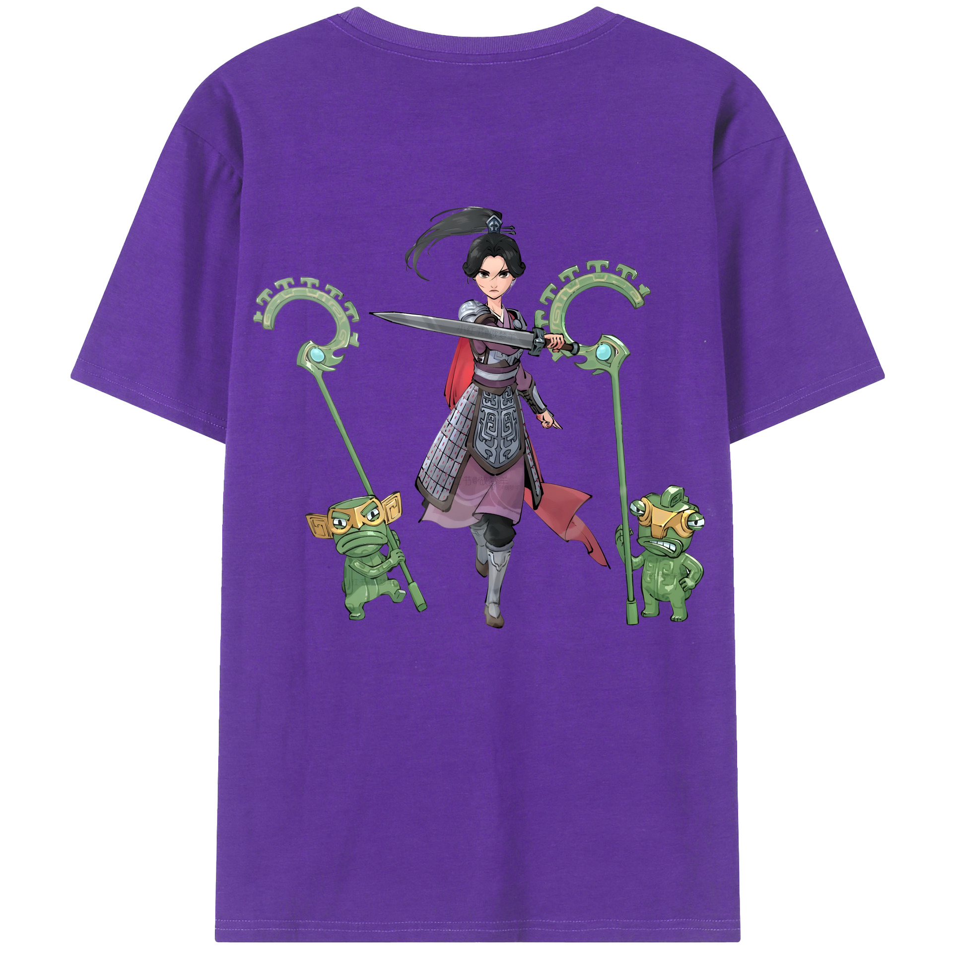 （画像用） Ne Zha 2 ナタ 魔童の大暴れ 綿100％半袖Tシャツ（背面プリント）