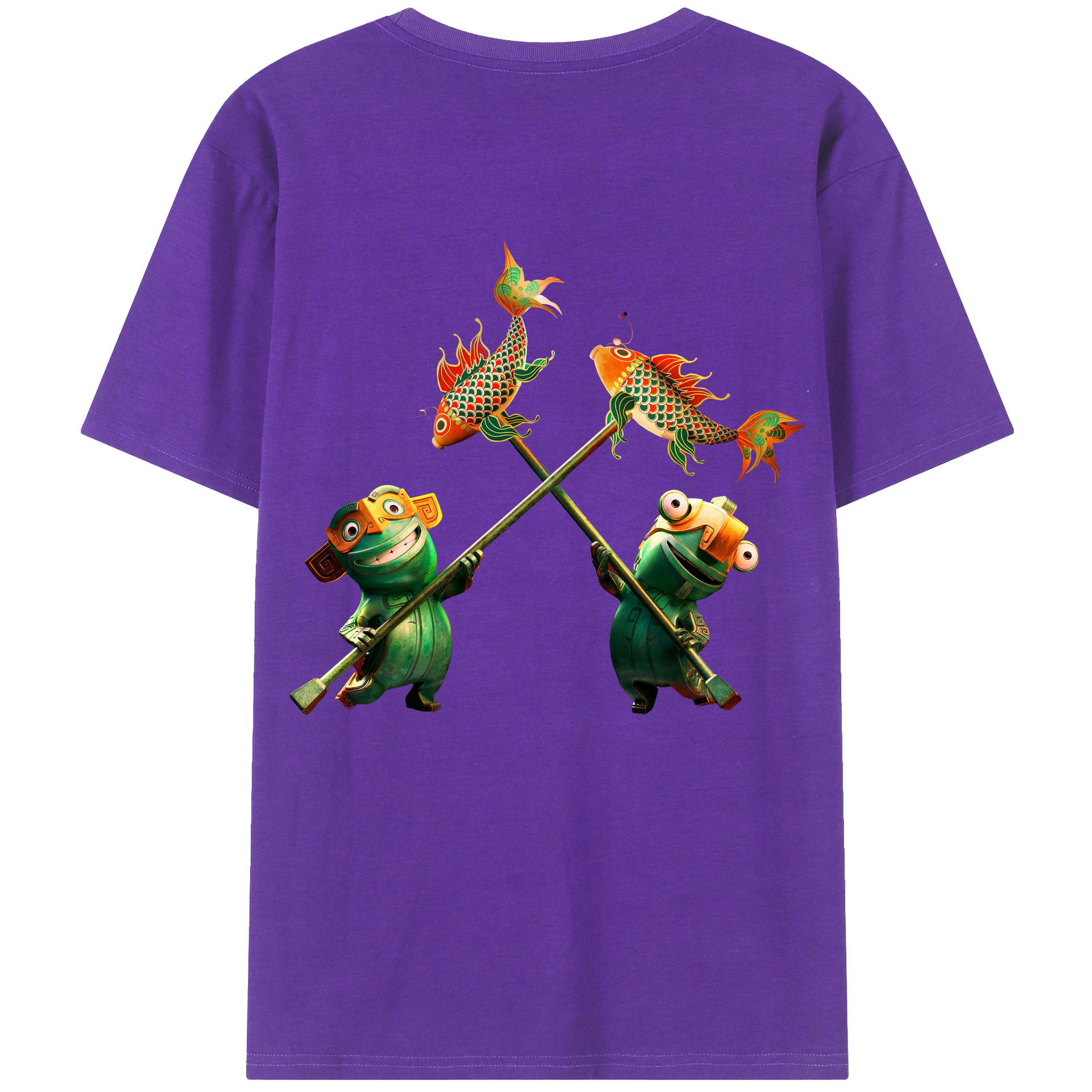 （画像用） Ne Zha 2 ナタ 魔童の大暴れ 綿100％半袖Tシャツ（背面プリント）