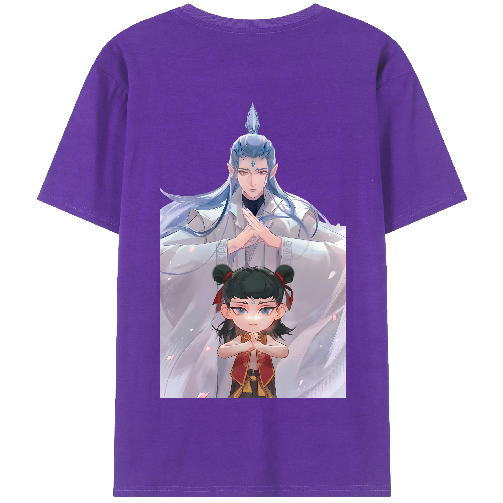 （画像用） Ne Zha 2 ナタ 魔童の大暴れ 綿100％半袖Tシャツ（背面プリント）