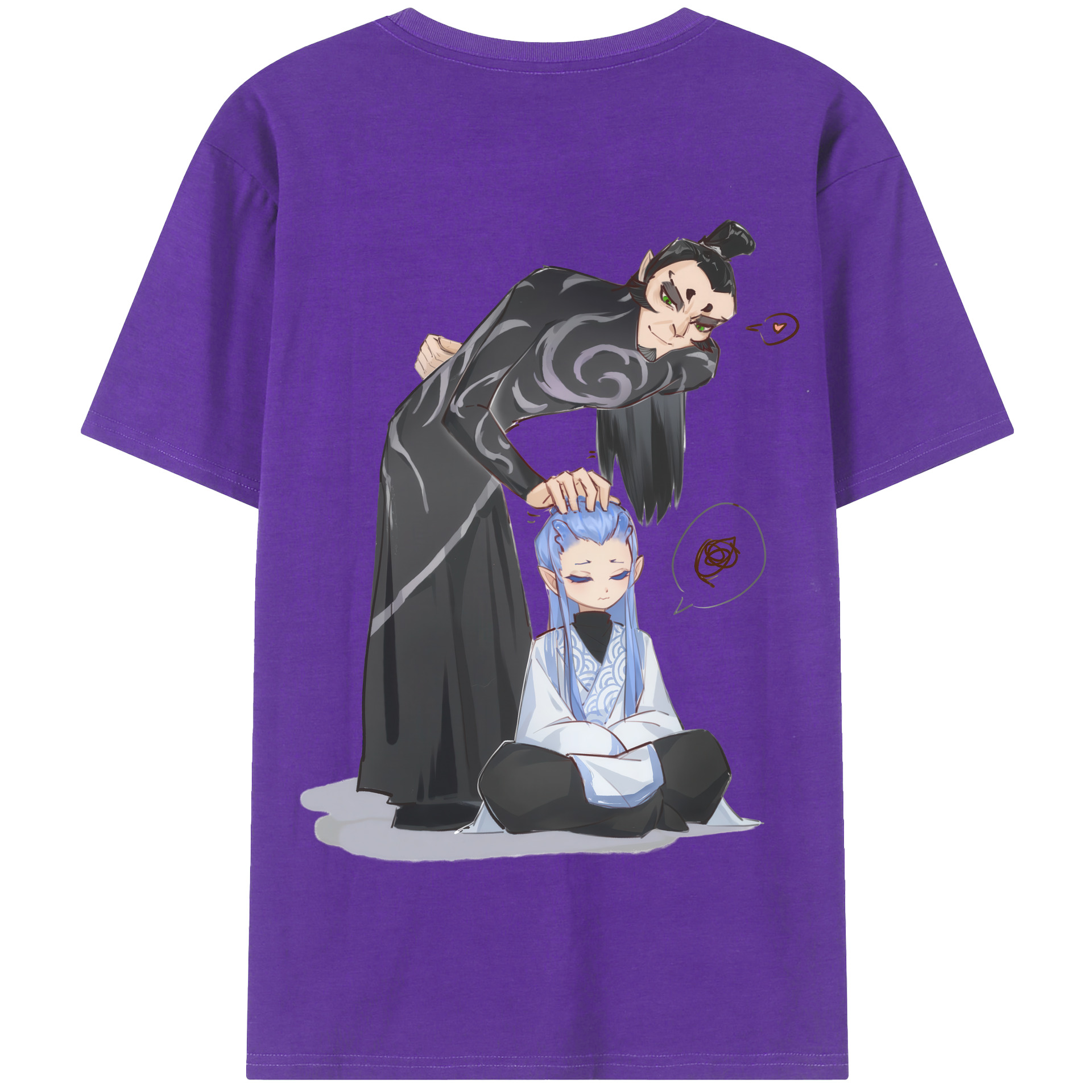 （画像用） Ne Zha 2 ナタ 魔童の大暴れ 綿100％半袖Tシャツ（背面プリント）