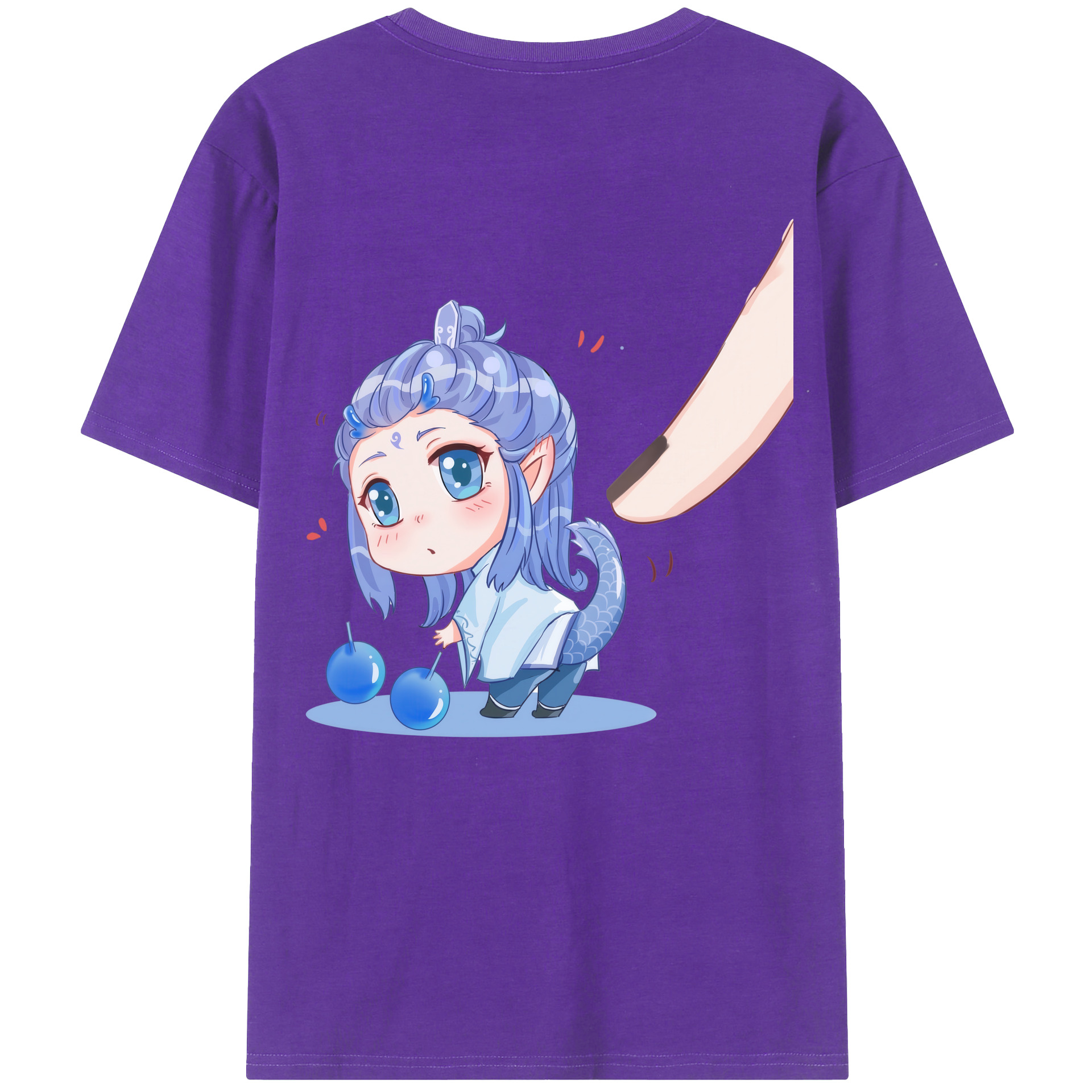 （画像用） Ne Zha 2 ナタ 魔童の大暴れ 綿100％半袖Tシャツ（背面プリント）
