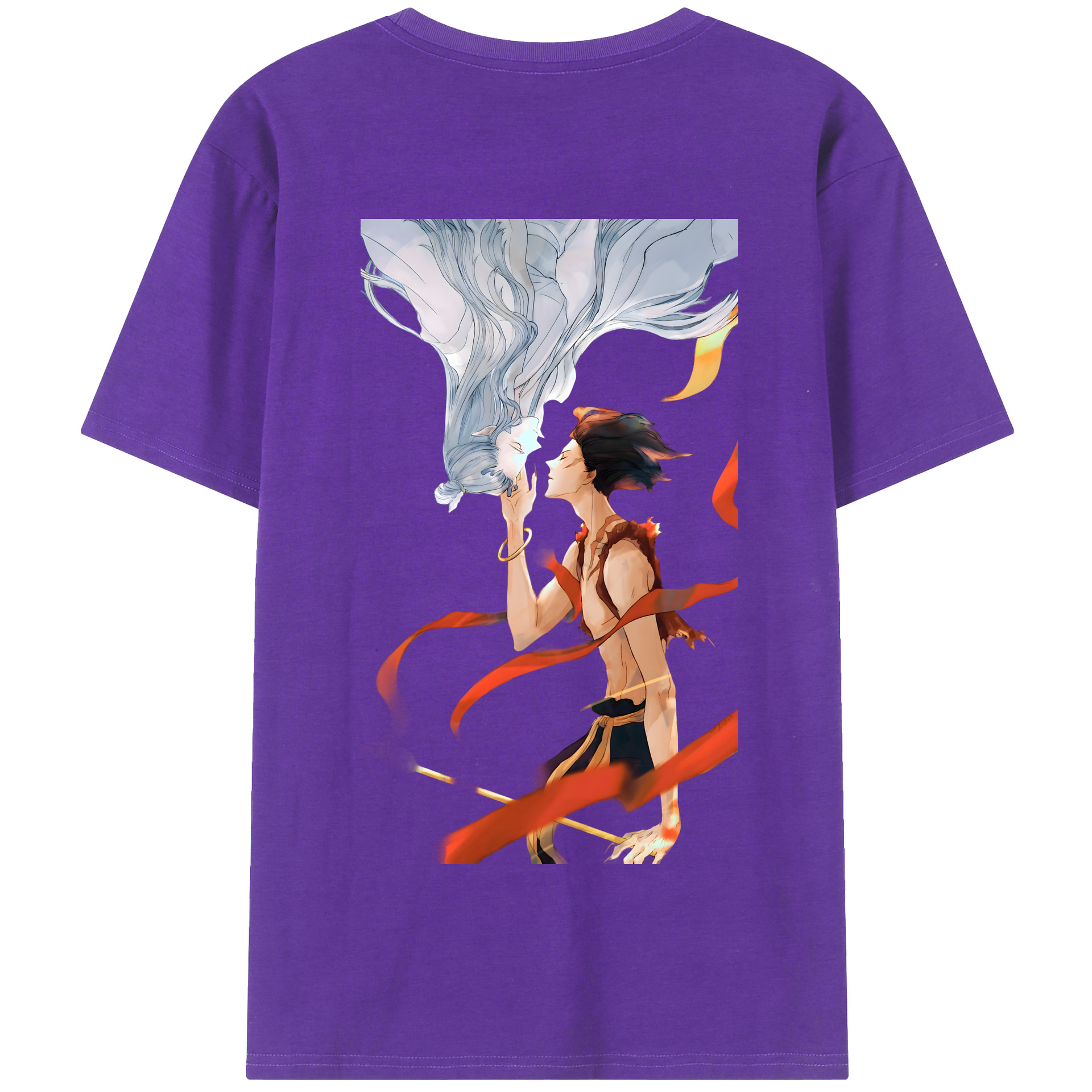 （画像用） Ne Zha 2 ナタ 魔童の大暴れ 綿100％半袖Tシャツ（背面プリント）