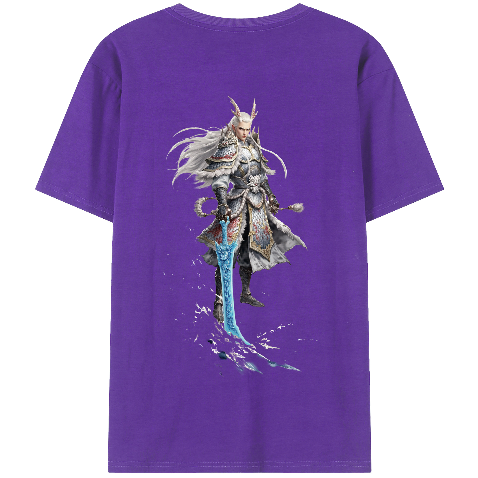 （画像用） Ne Zha 2 ナタ 魔童の大暴れ 綿100％半袖Tシャツ（背面プリント）