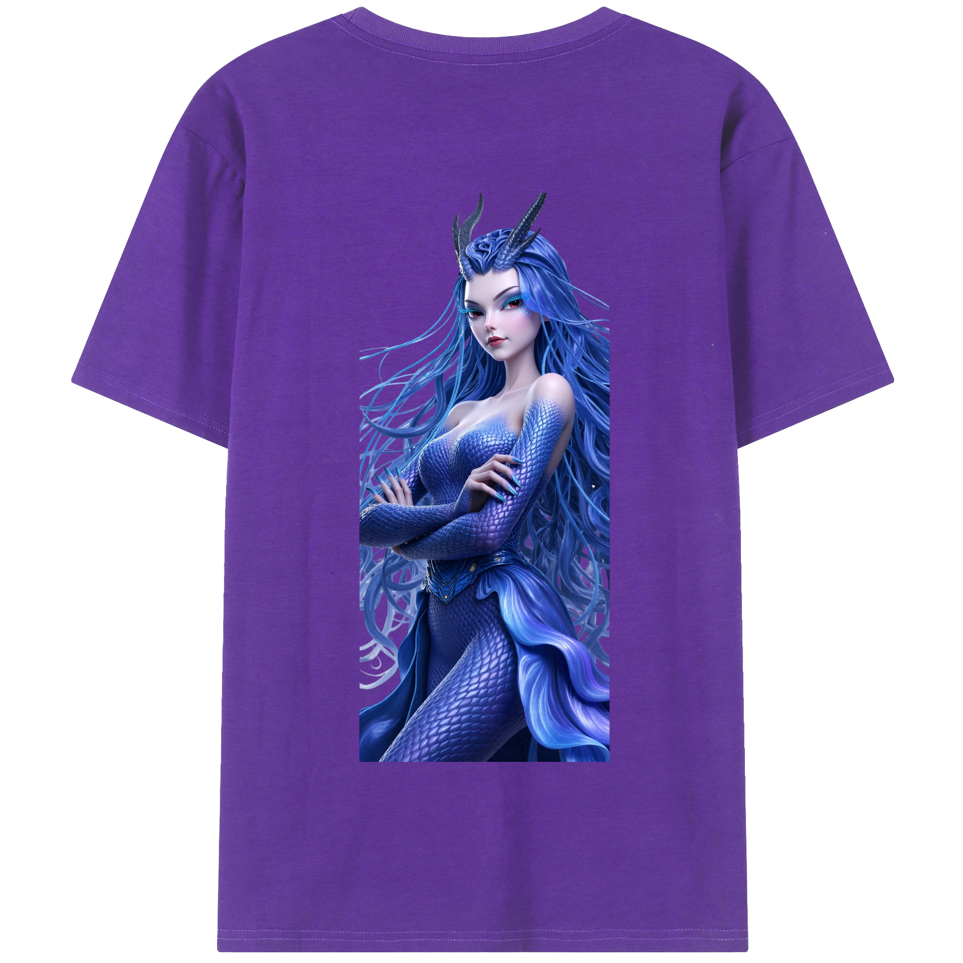 （画像用） Ne Zha 2 ナタ 魔童の大暴れ 綿100％半袖Tシャツ（背面プリント）