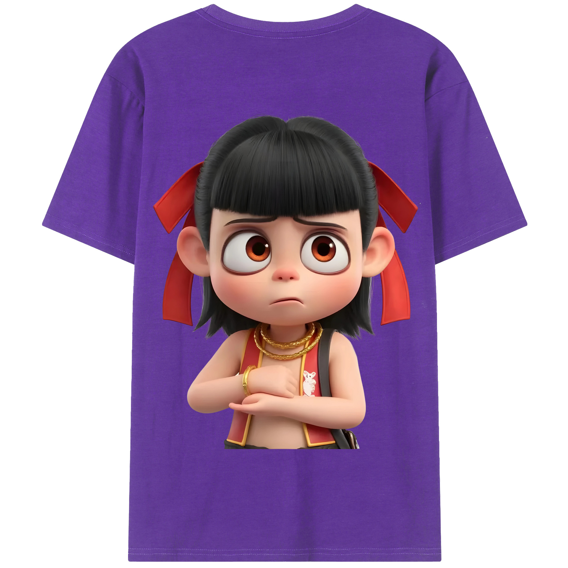 Ne Zha 2 ナタ 魔童の大暴れ 綿100％半袖Tシャツ（背面プリント）