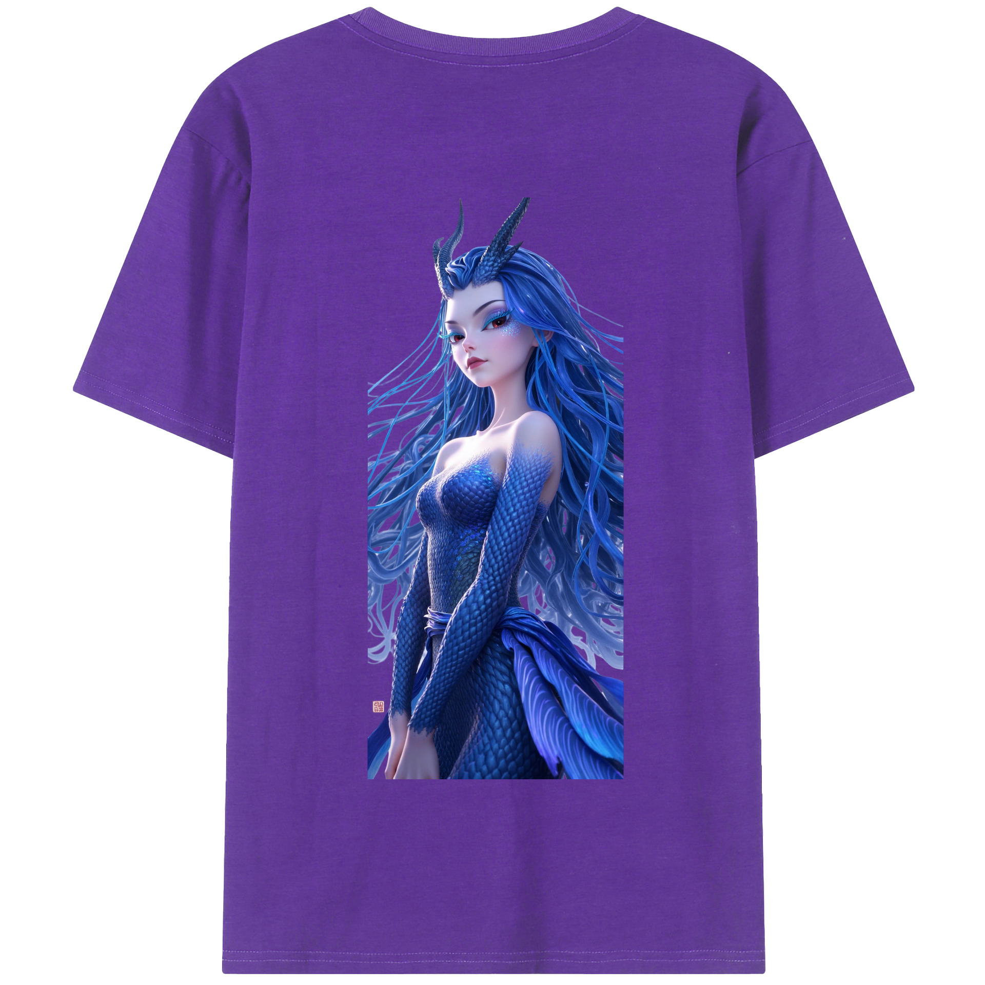 （画像用） Ne Zha 2 ナタ 魔童の大暴れ 綿100％半袖Tシャツ（背面プリント）