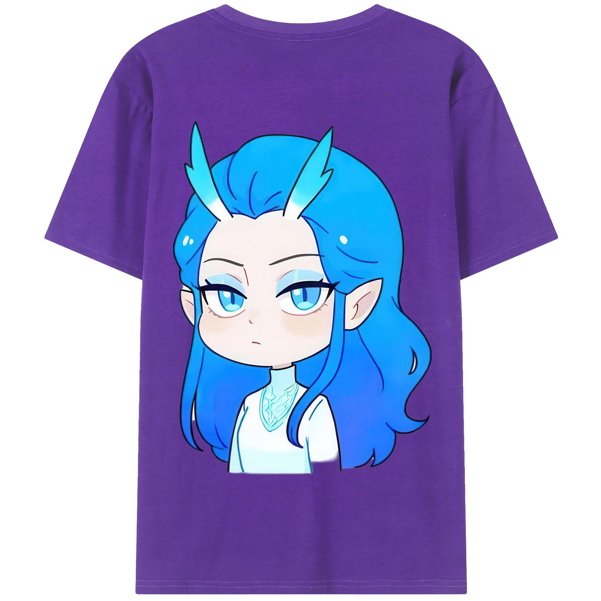 （画像用） Ne Zha 2 ナタ 魔童の大暴れ 綿100％半袖Tシャツ（背面プリント）