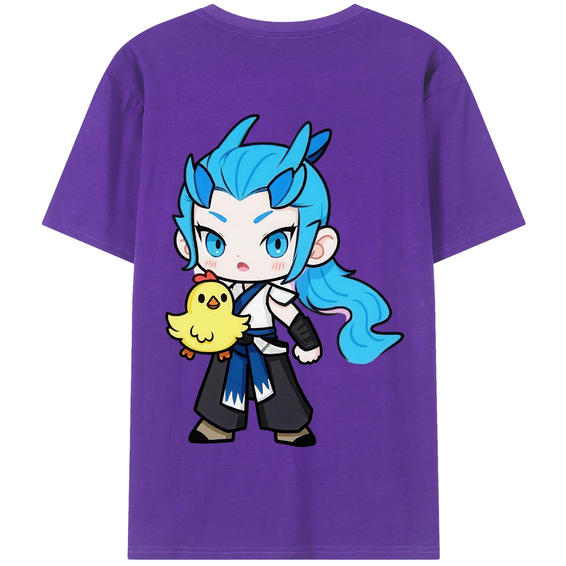 （画像用） Ne Zha 2 ナタ 魔童の大暴れ 綿100％半袖Tシャツ（背面プリント）
