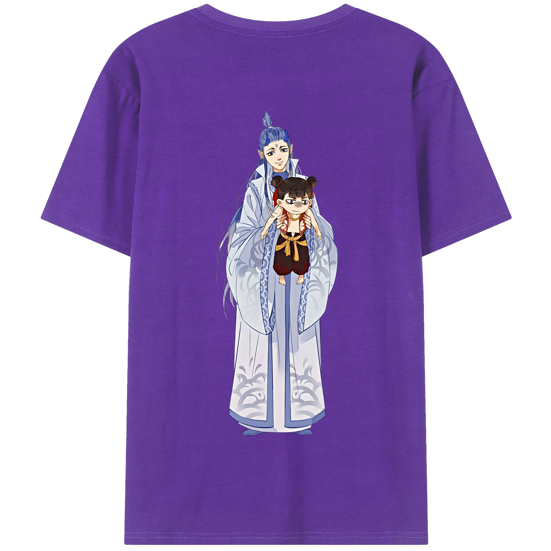 （画像用） Ne Zha 2 ナタ 魔童の大暴れ 綿100％半袖Tシャツ（背面プリント）