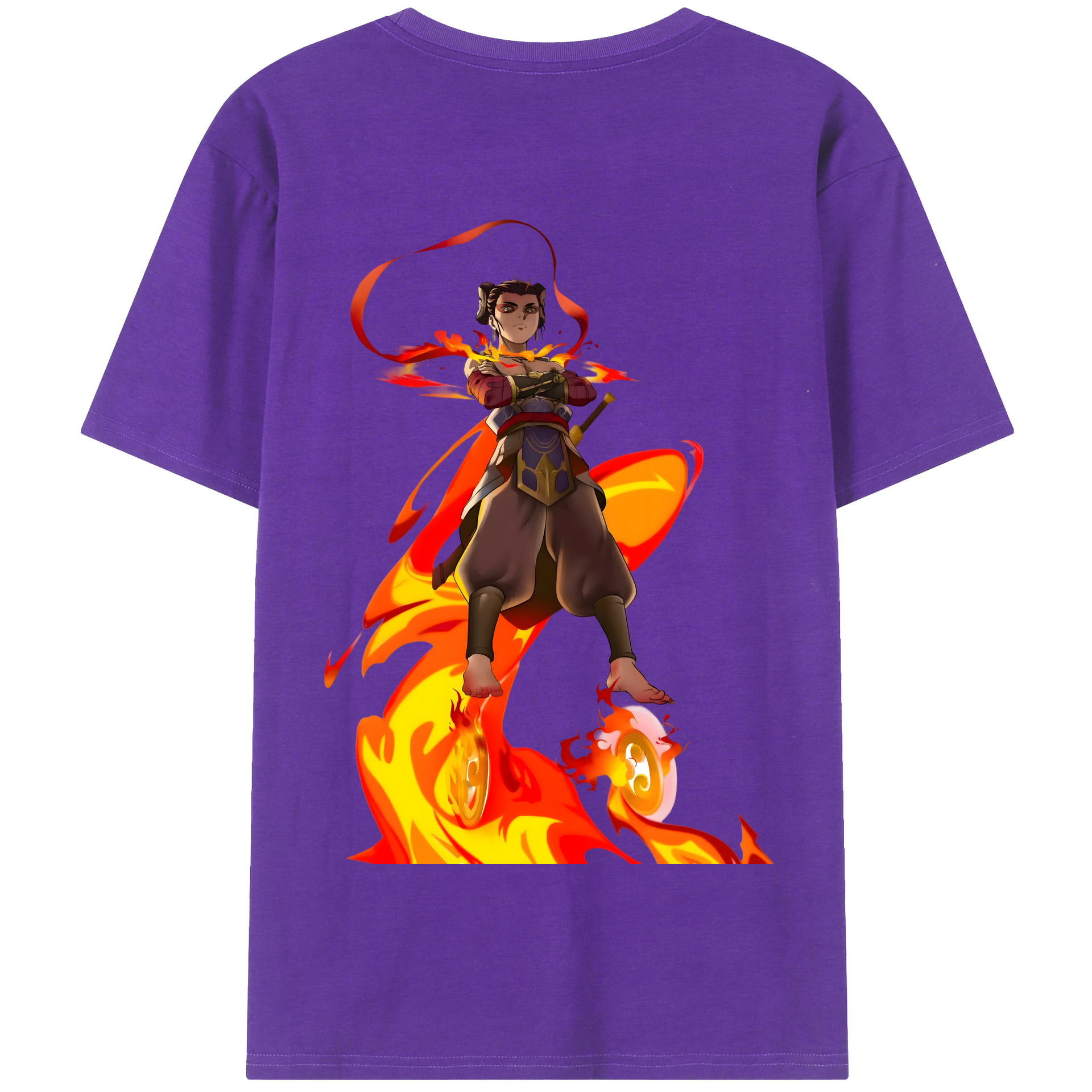 （画像用） Ne Zha 2 ナタ 魔童の大暴れ 綿100％半袖Tシャツ（背面プリント）