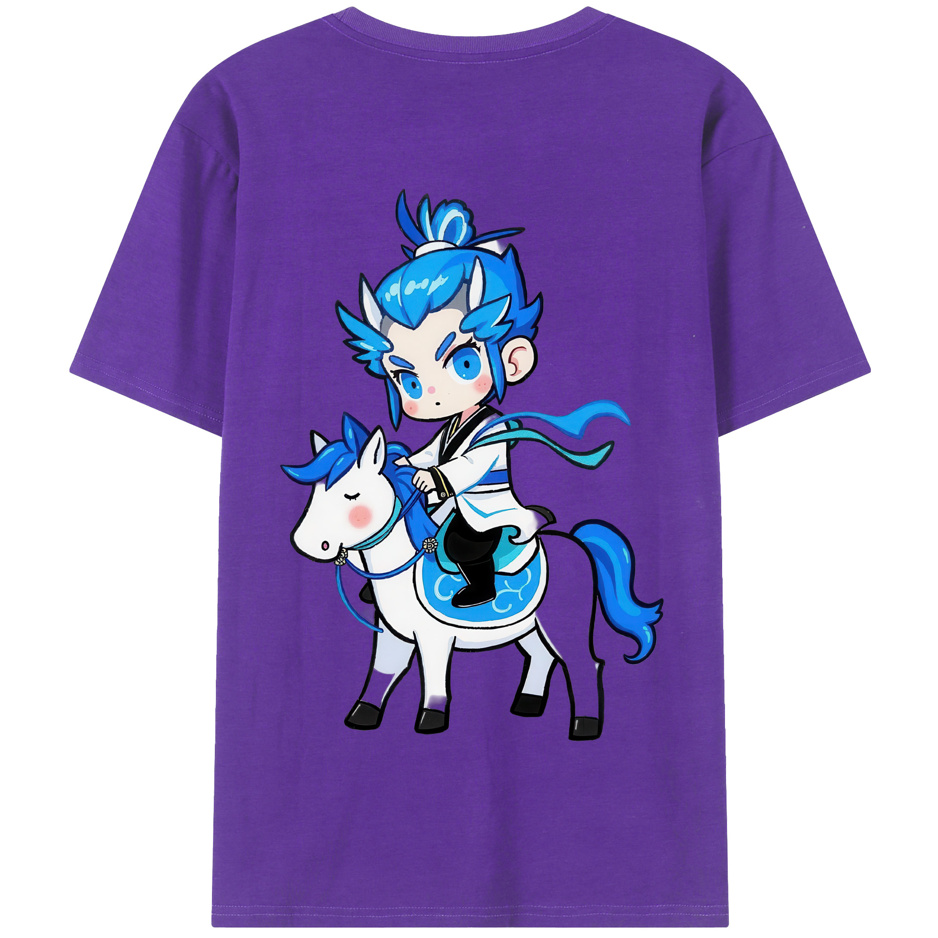 （画像用） Ne Zha 2 ナタ 魔童の大暴れ 綿100％半袖Tシャツ（背面プリント）