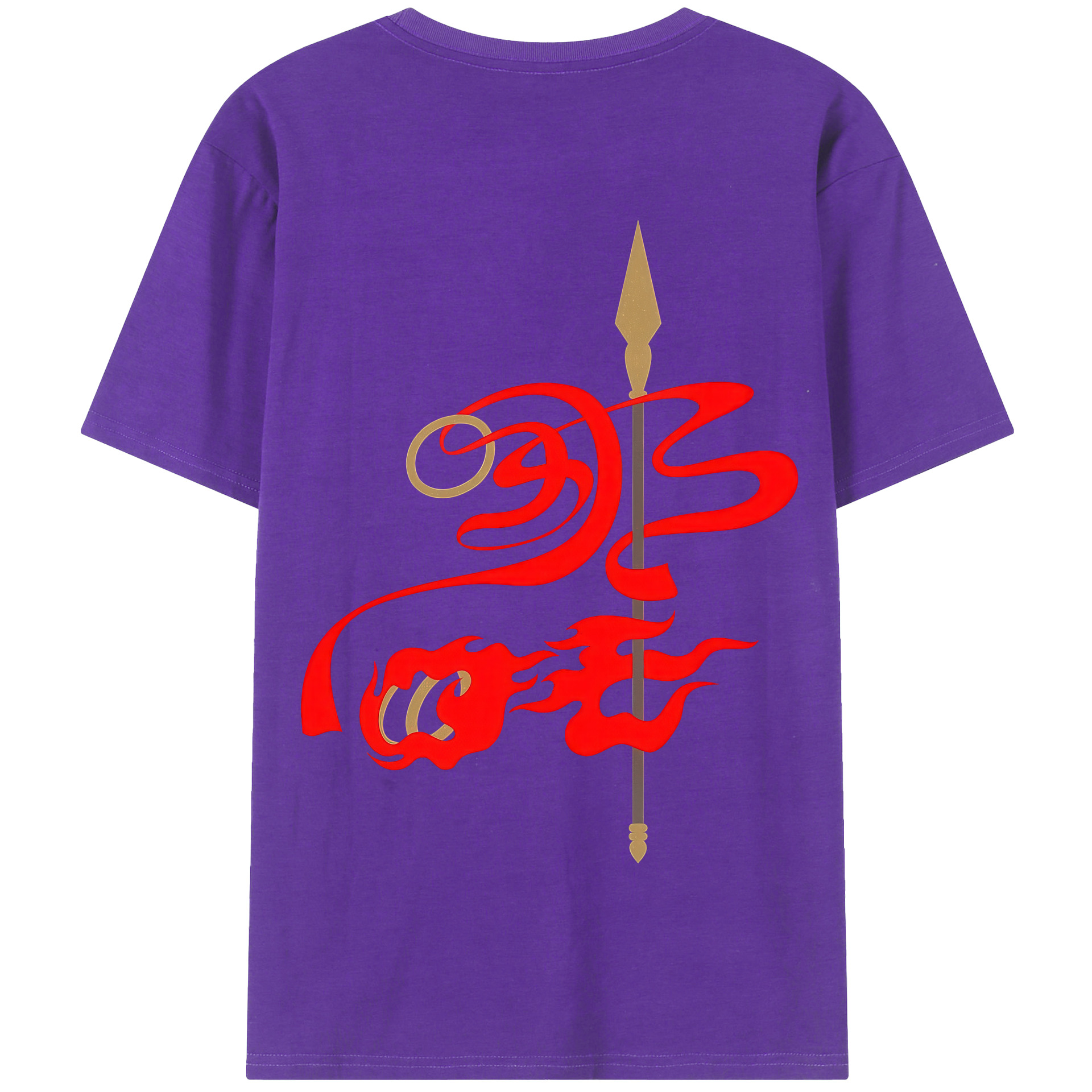 （画像用） Ne Zha 2 ナタ 魔童の大暴れ 綿100％半袖Tシャツ（背面プリント）