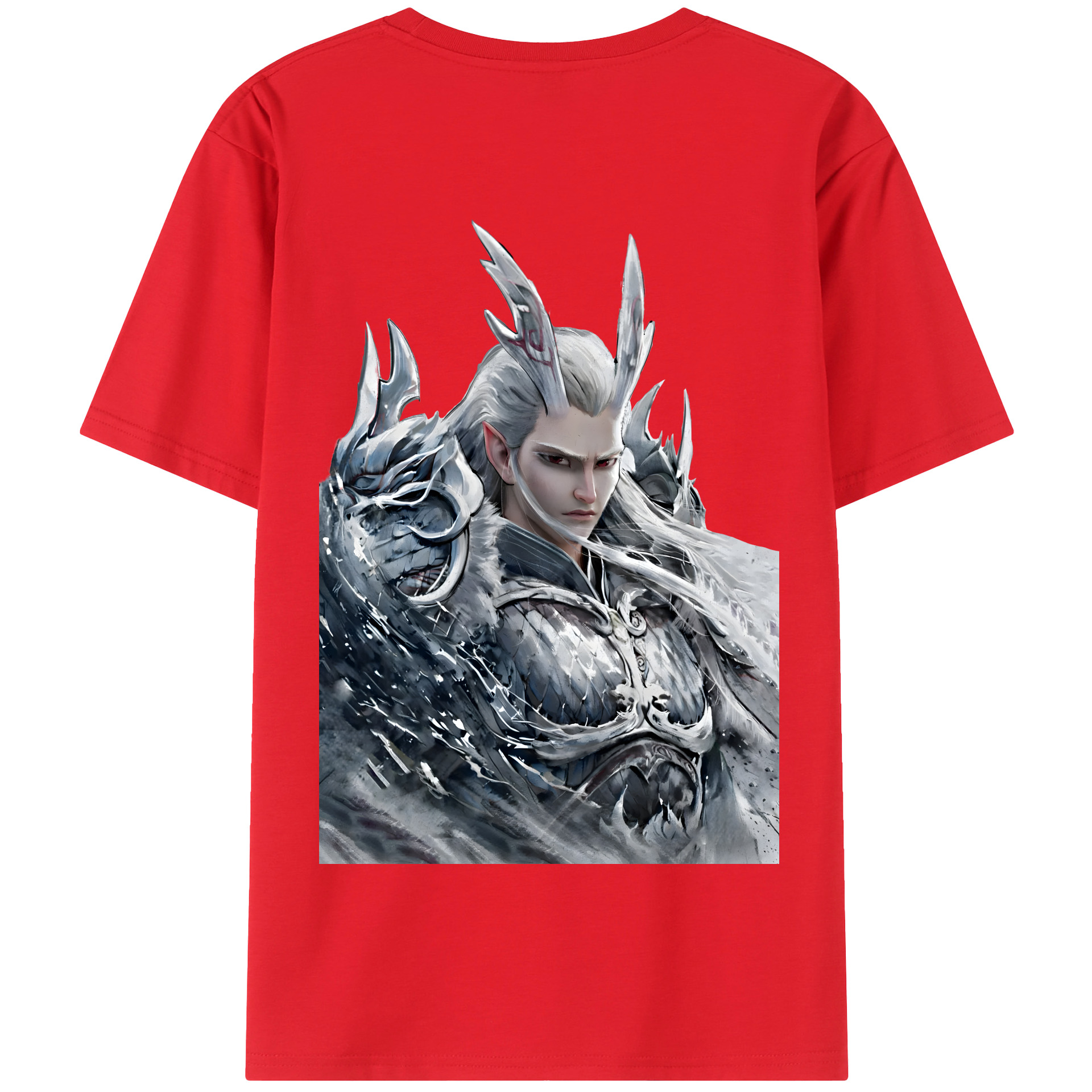 （画像用） Ne Zha 2 ナタ 魔童の大暴れ 綿100％半袖Tシャツ（背面プリント）