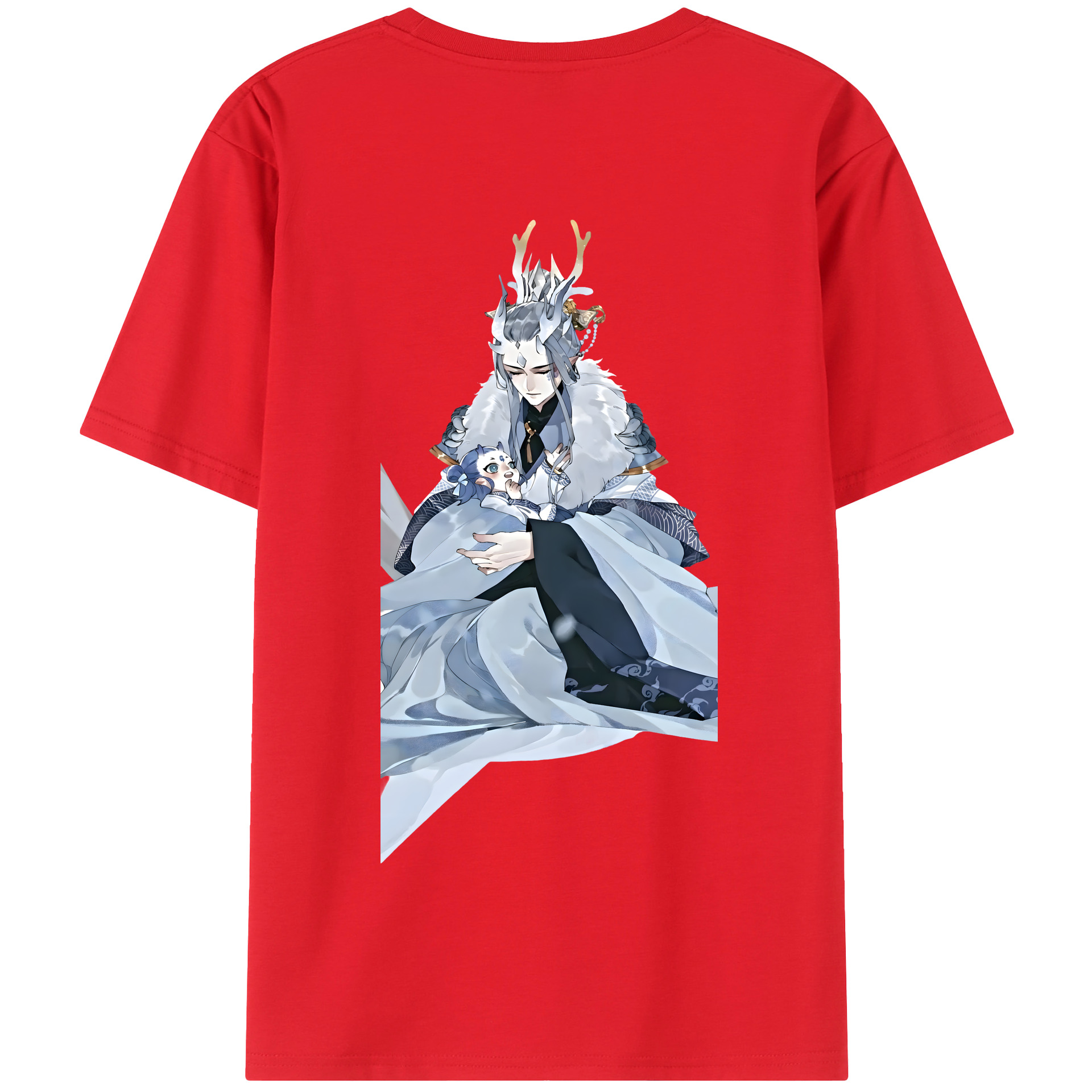 （画像用） Ne Zha 2 ナタ 魔童の大暴れ 綿100％半袖Tシャツ（背面プリント）