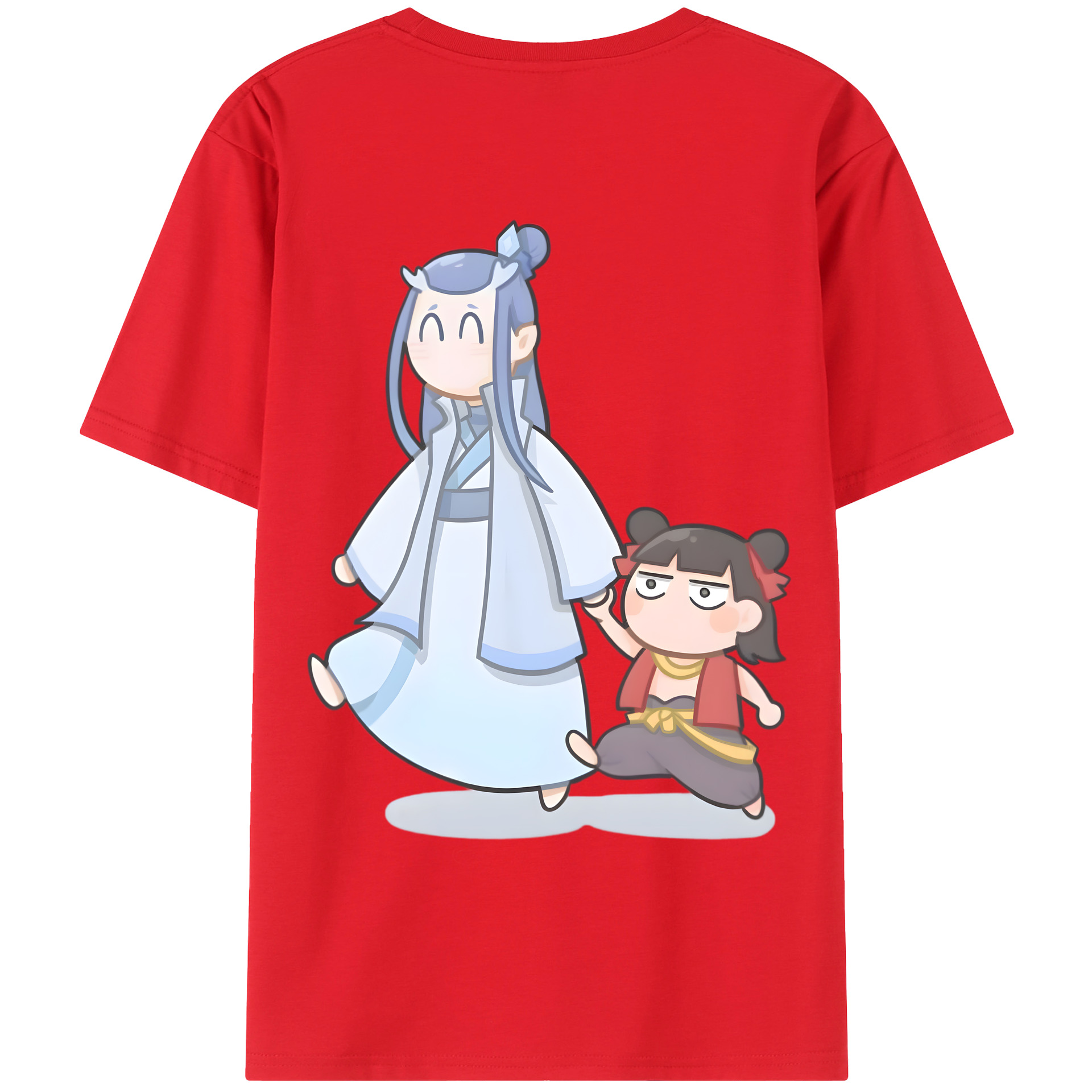 （画像用） Ne Zha 2 ナタ 魔童の大暴れ 綿100％半袖Tシャツ（背面プリント）