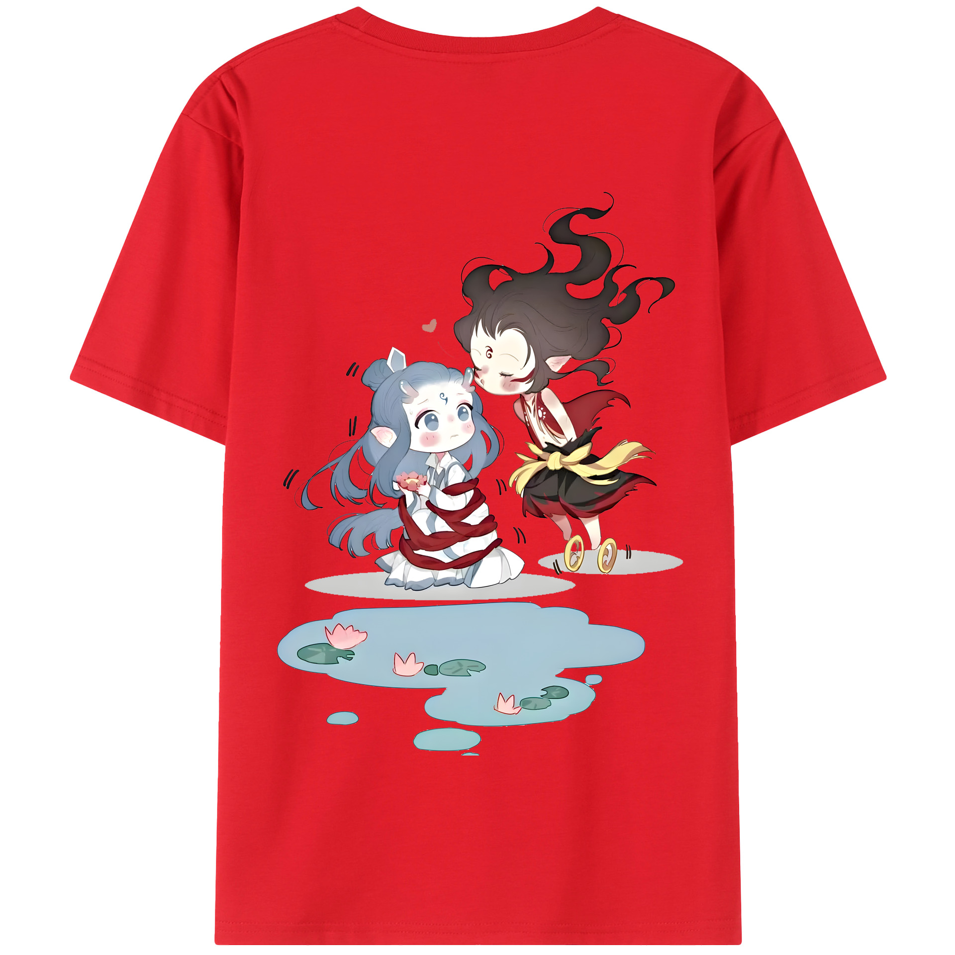 （画像用） Ne Zha 2 ナタ 魔童の大暴れ 綿100％半袖Tシャツ（背面プリント）