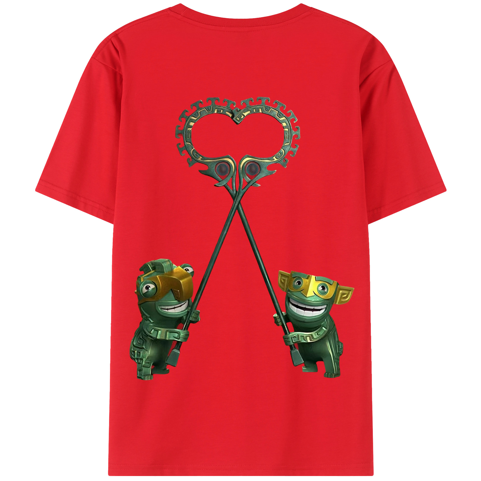 （画像用） Ne Zha 2 ナタ 魔童の大暴れ 綿100％半袖Tシャツ（背面プリント）