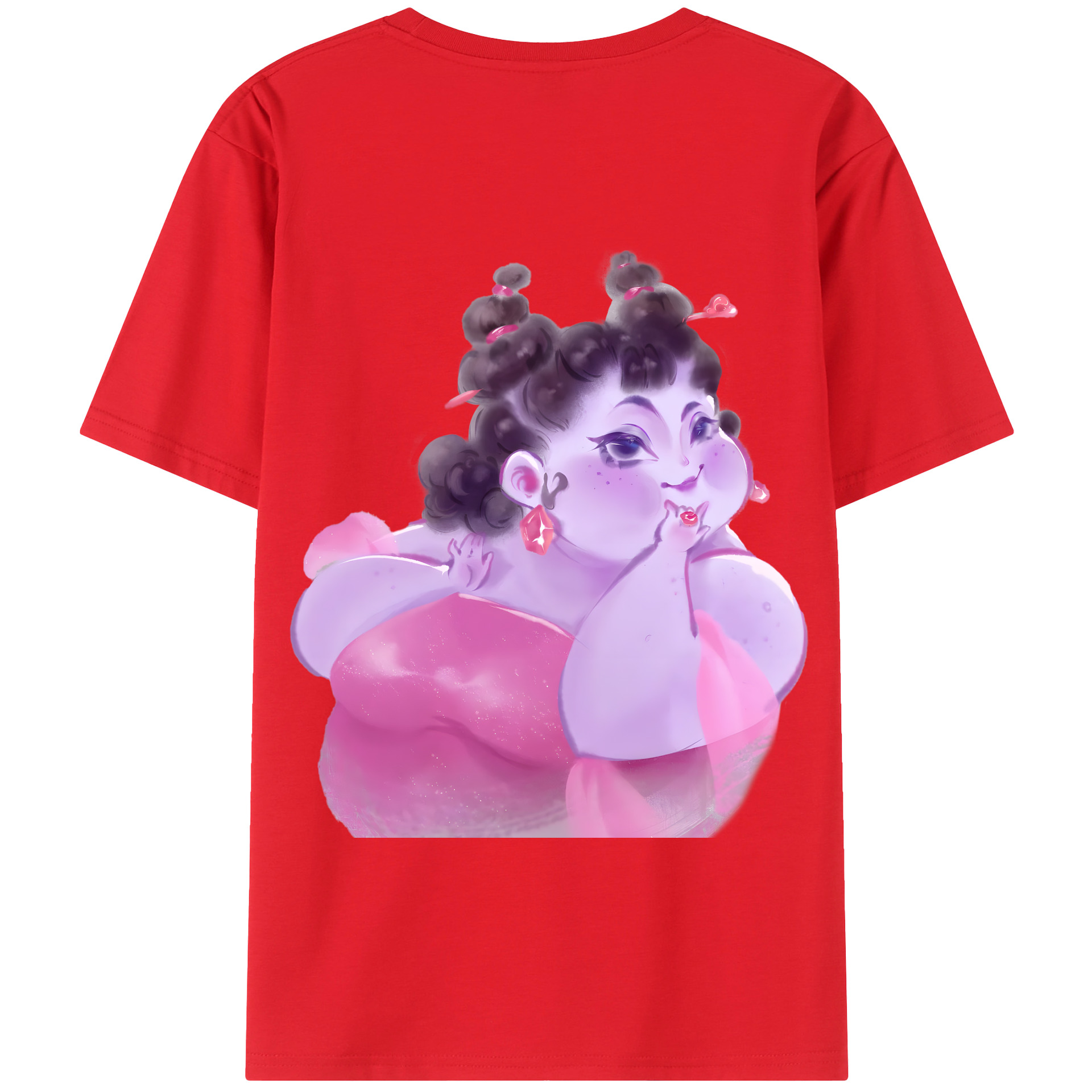 （画像用） Ne Zha 2 ナタ 魔童の大暴れ 綿100％半袖Tシャツ（背面プリント）