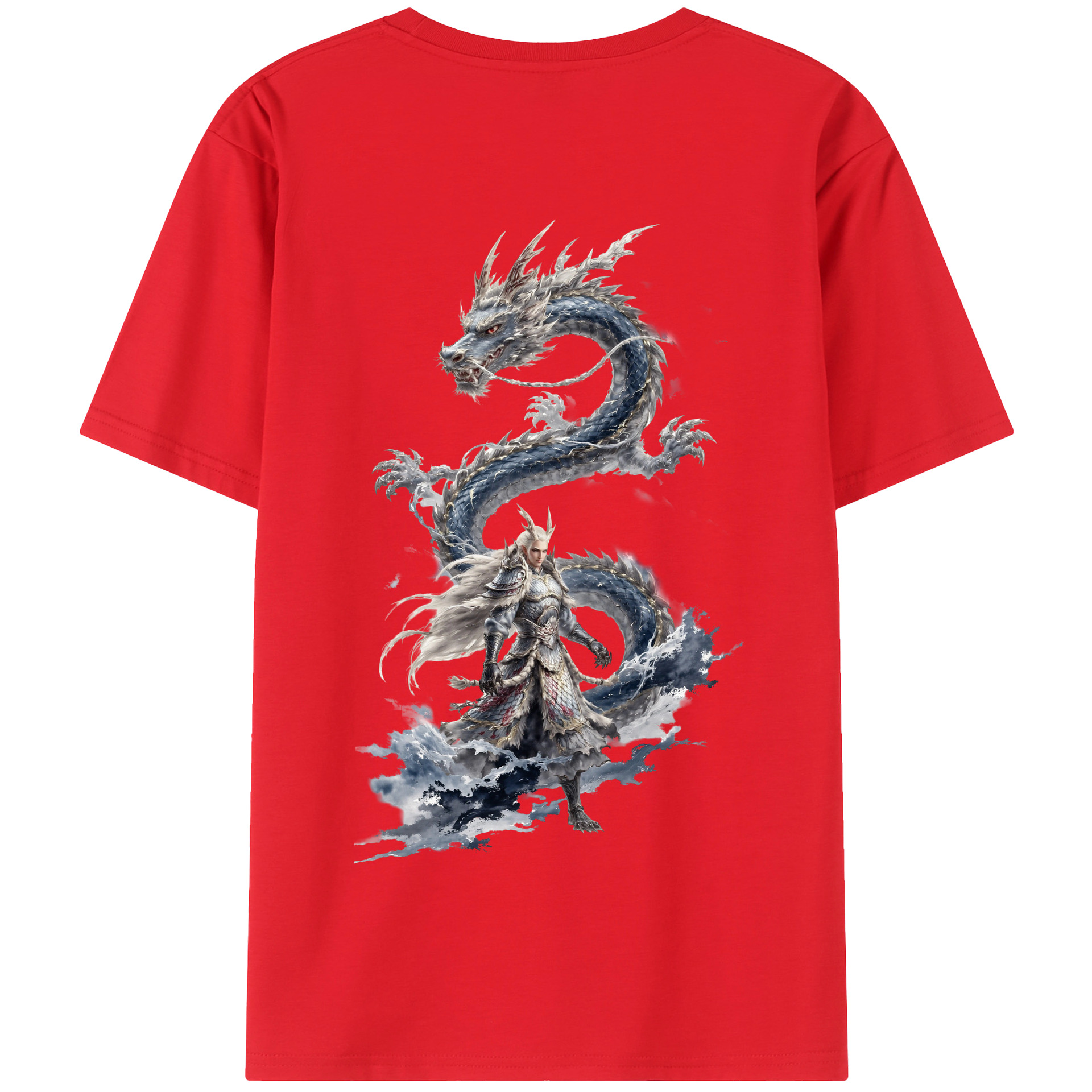（画像用） Ne Zha 2 ナタ 魔童の大暴れ 綿100％半袖Tシャツ（背面プリント）