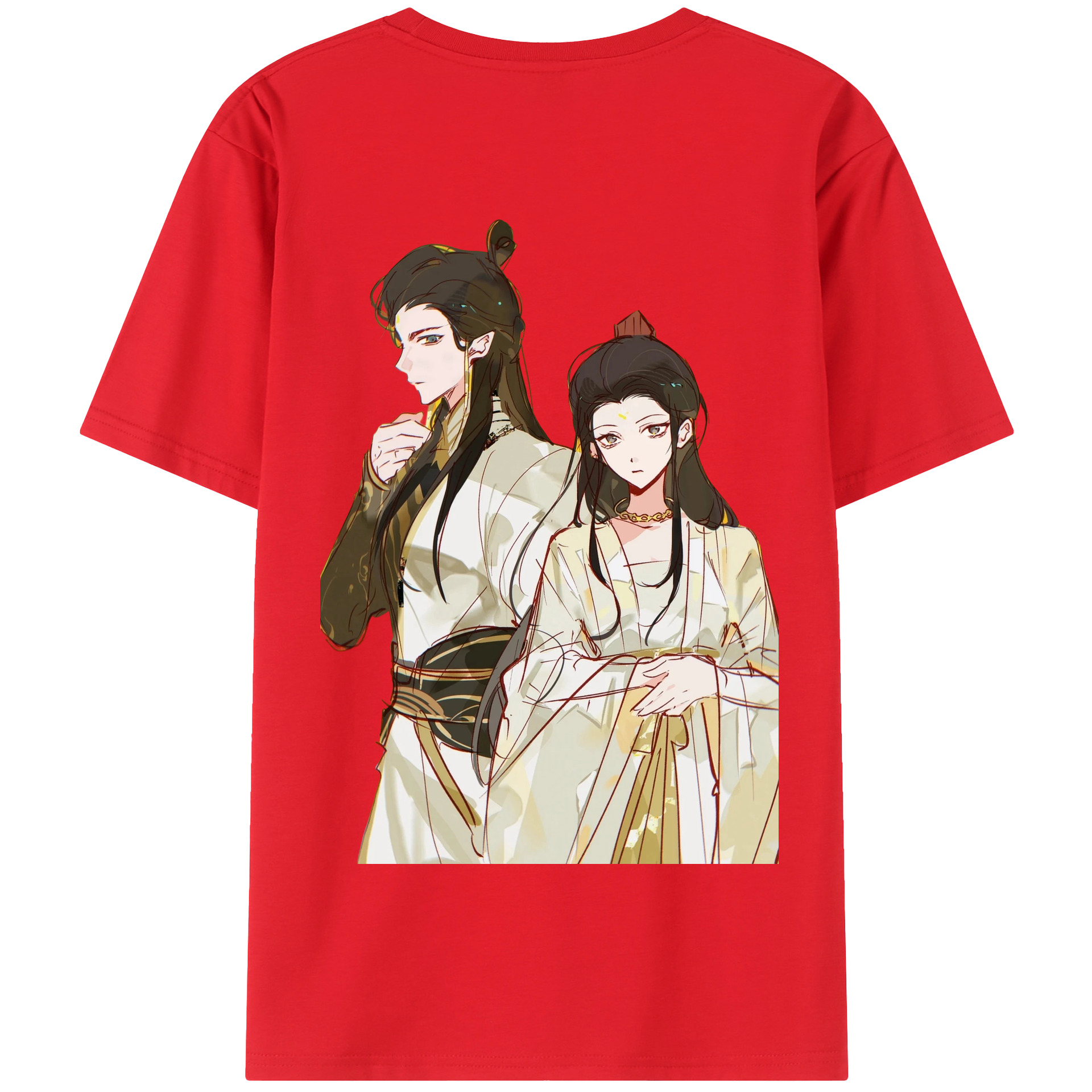 （画像用） Ne Zha 2 ナタ 魔童の大暴れ 綿100％半袖Tシャツ（背面プリント）