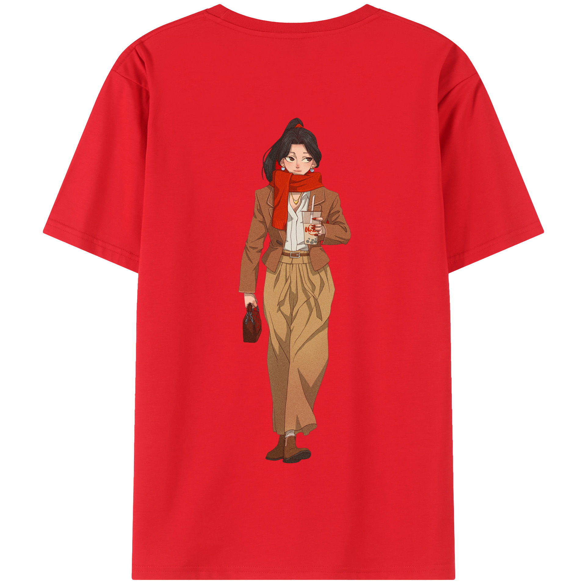 （画像用） Ne Zha 2 ナタ 魔童の大暴れ 綿100％半袖Tシャツ（背面プリント）