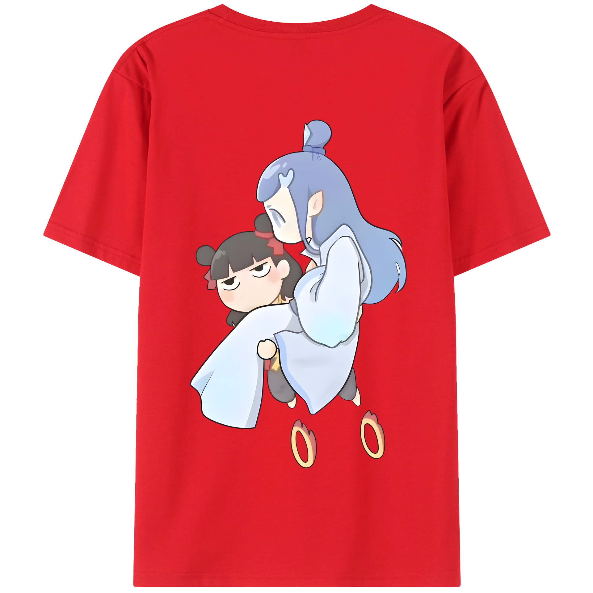 （画像用） Ne Zha 2 ナタ 魔童の大暴れ 綿100％半袖Tシャツ（背面プリント）