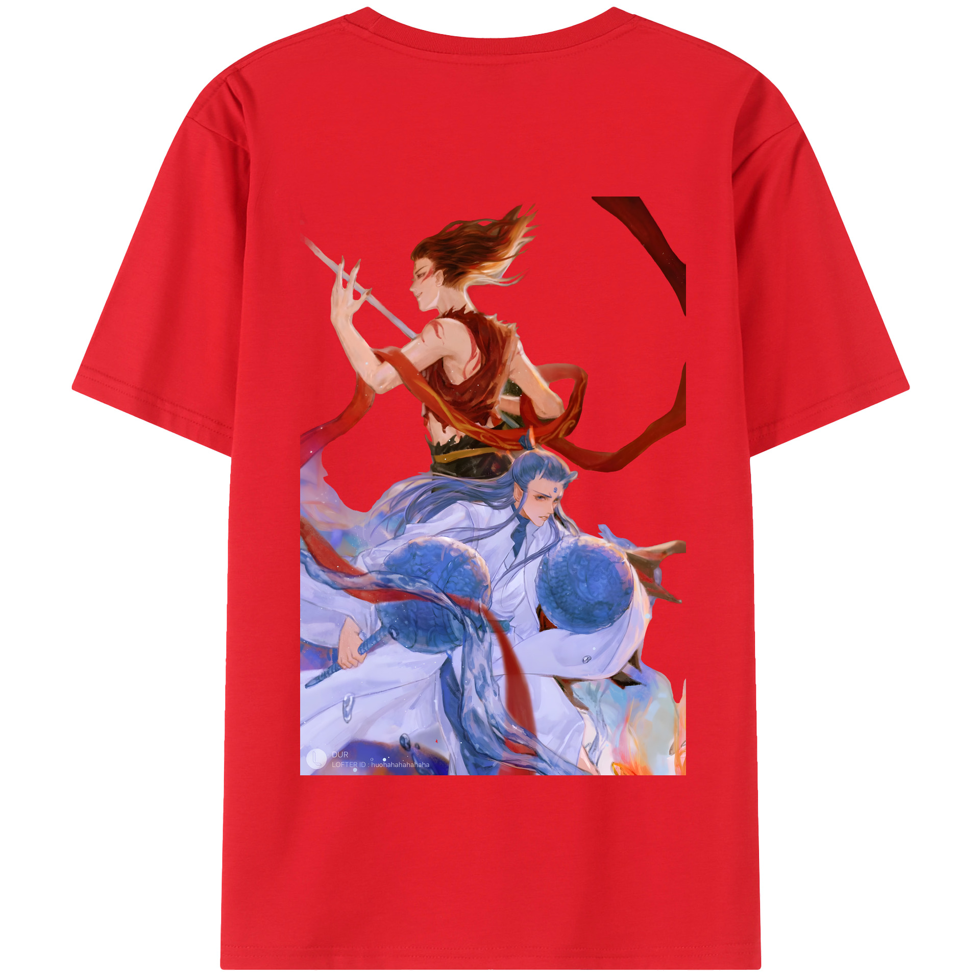 （画像用） Ne Zha 2 ナタ 魔童の大暴れ 綿100％半袖Tシャツ（背面プリント）