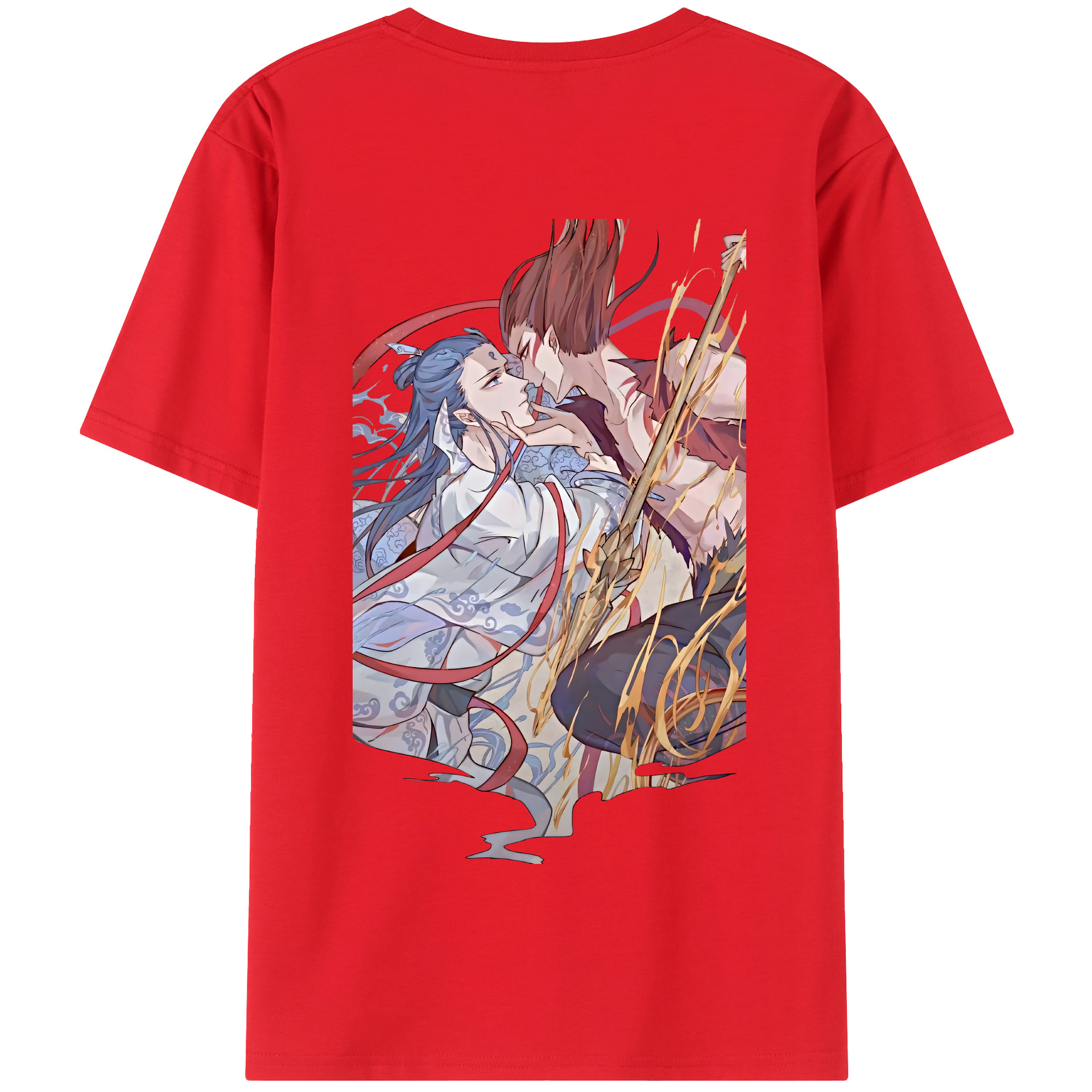 （画像用） Ne Zha 2 ナタ 魔童の大暴れ 綿100％半袖Tシャツ（背面プリント）