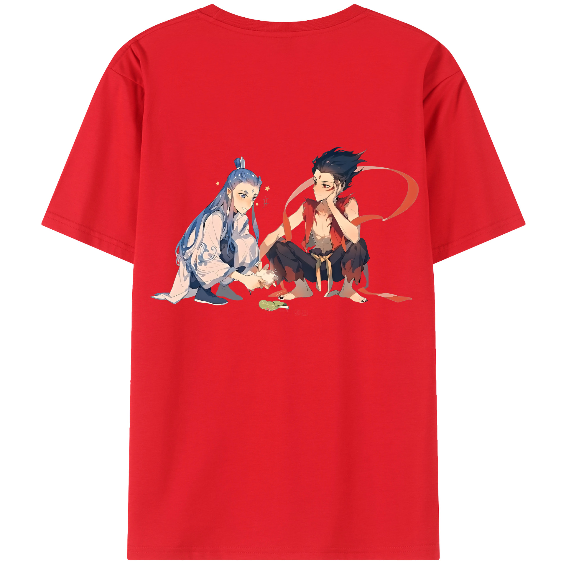 （画像用） Ne Zha 2 ナタ 魔童の大暴れ 綿100％半袖Tシャツ（背面プリント）
