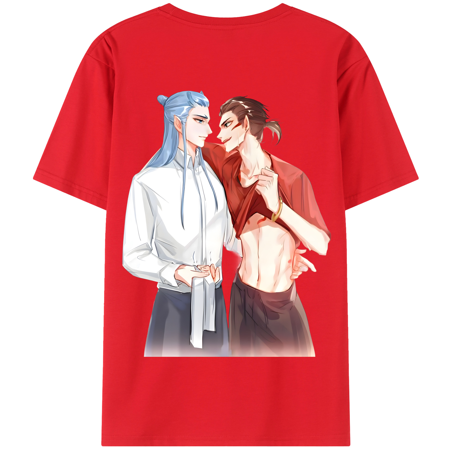 （画像用） Ne Zha 2 ナタ 魔童の大暴れ 綿100％半袖Tシャツ（背面プリント）