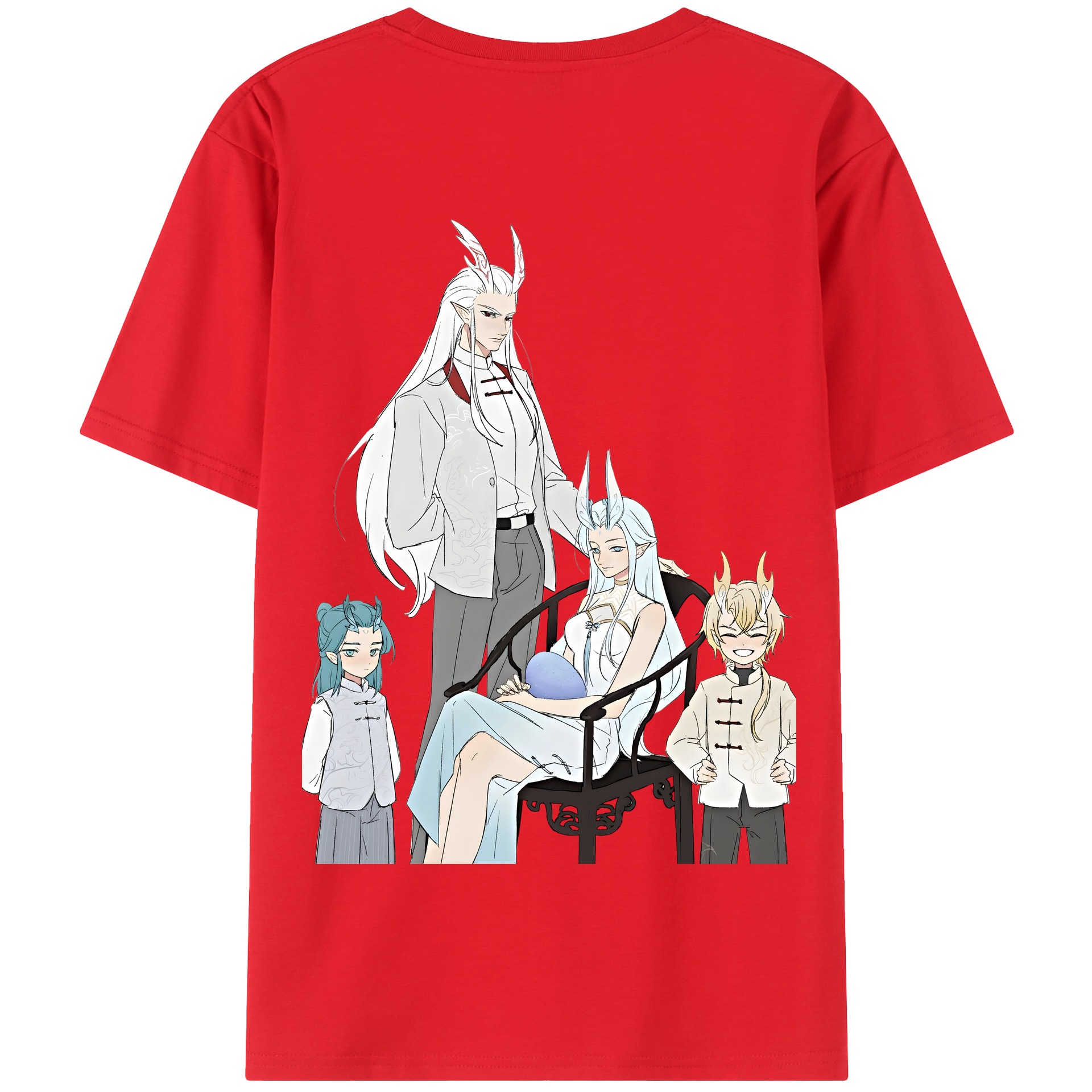 （画像用） Ne Zha 2 ナタ 魔童の大暴れ 綿100％半袖Tシャツ（背面プリント）