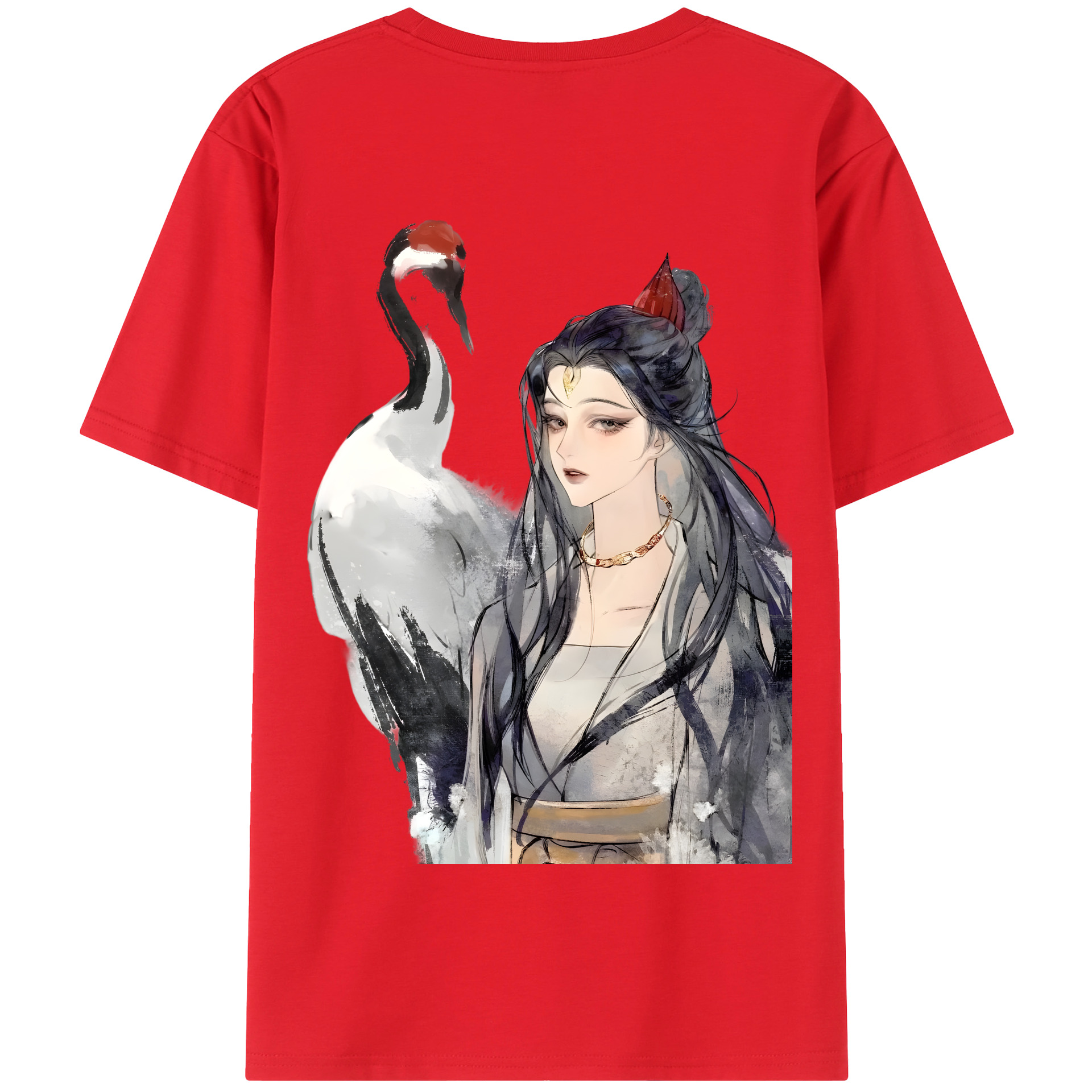 （画像用） Ne Zha 2 ナタ 魔童の大暴れ 綿100％半袖Tシャツ（背面プリント）