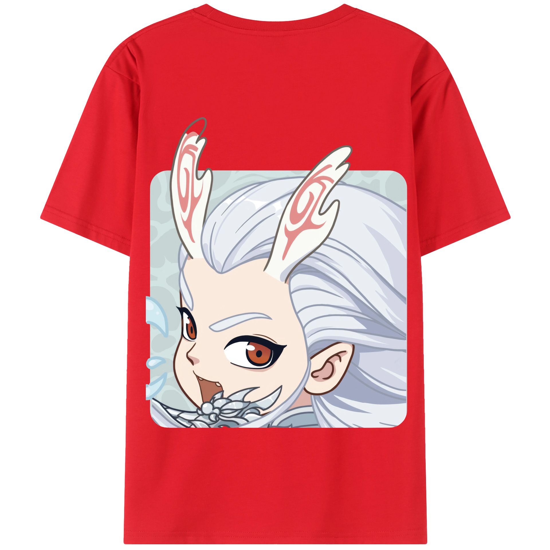 （画像用） Ne Zha 2 ナタ 魔童の大暴れ 綿100％半袖Tシャツ（背面プリント）