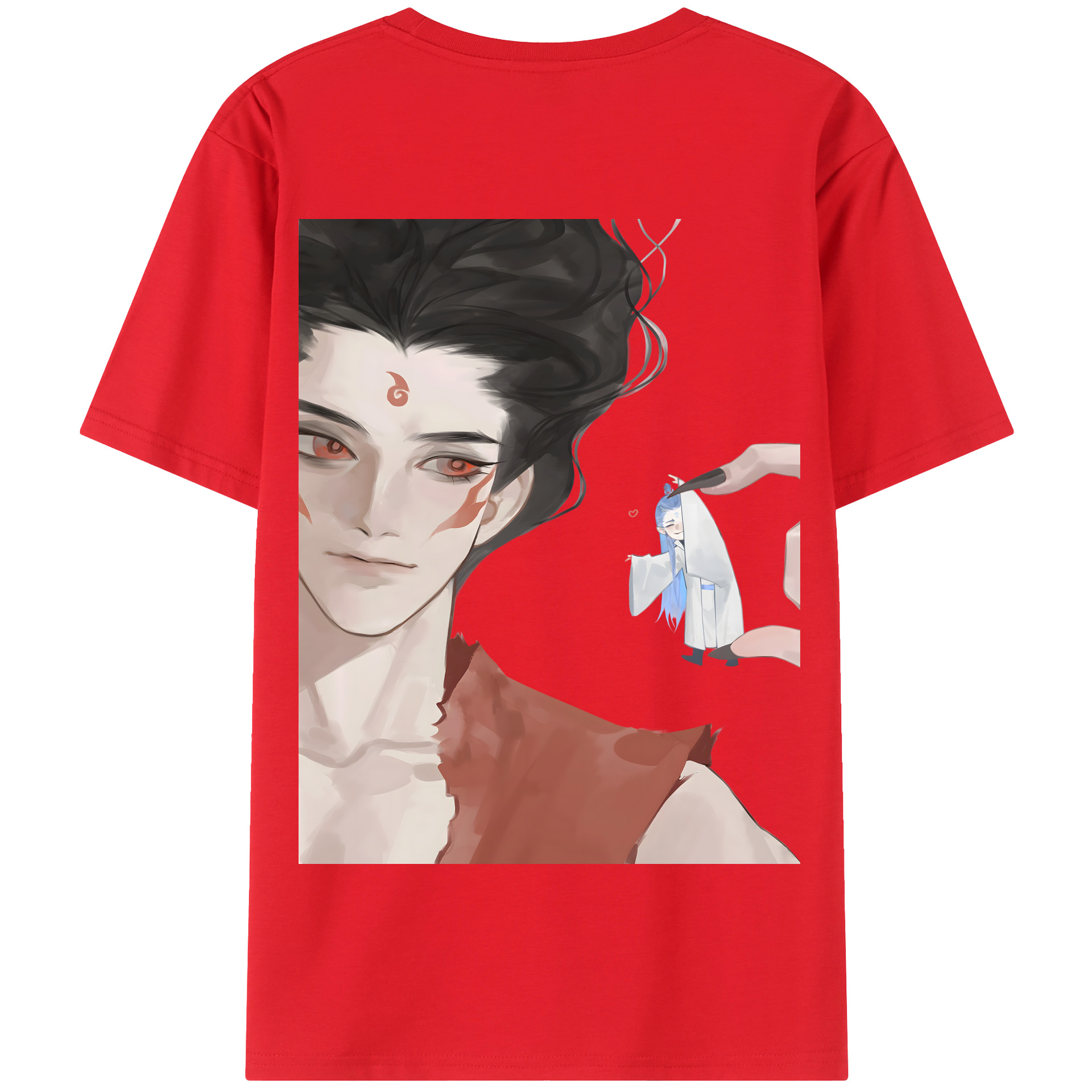 （画像用） Ne Zha 2 ナタ 魔童の大暴れ 綿100％半袖Tシャツ（背面プリント）