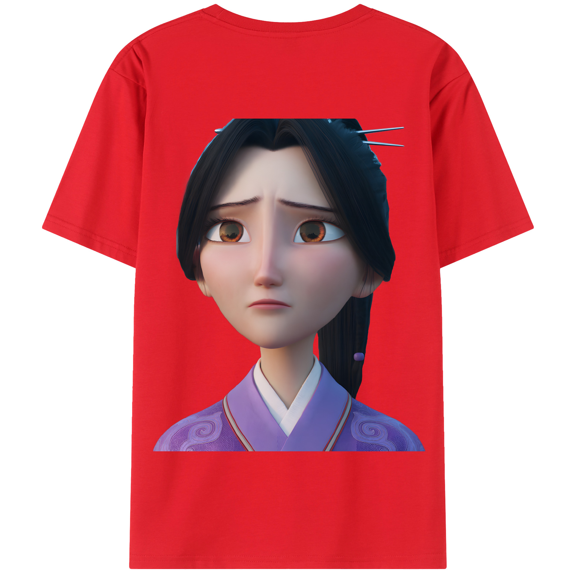 （画像用） Ne Zha 2 ナタ 魔童の大暴れ 綿100％半袖Tシャツ（背面プリント）