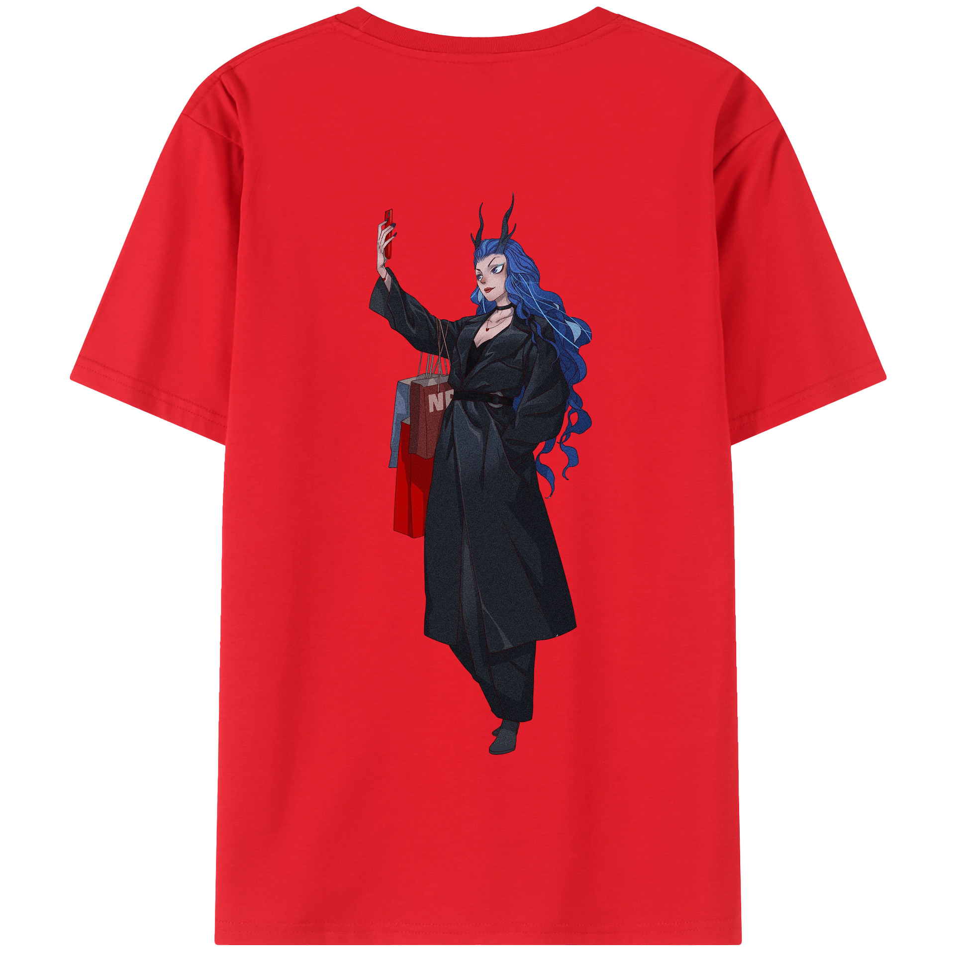（画像用） Ne Zha 2 ナタ 魔童の大暴れ 綿100％半袖Tシャツ（背面プリント）