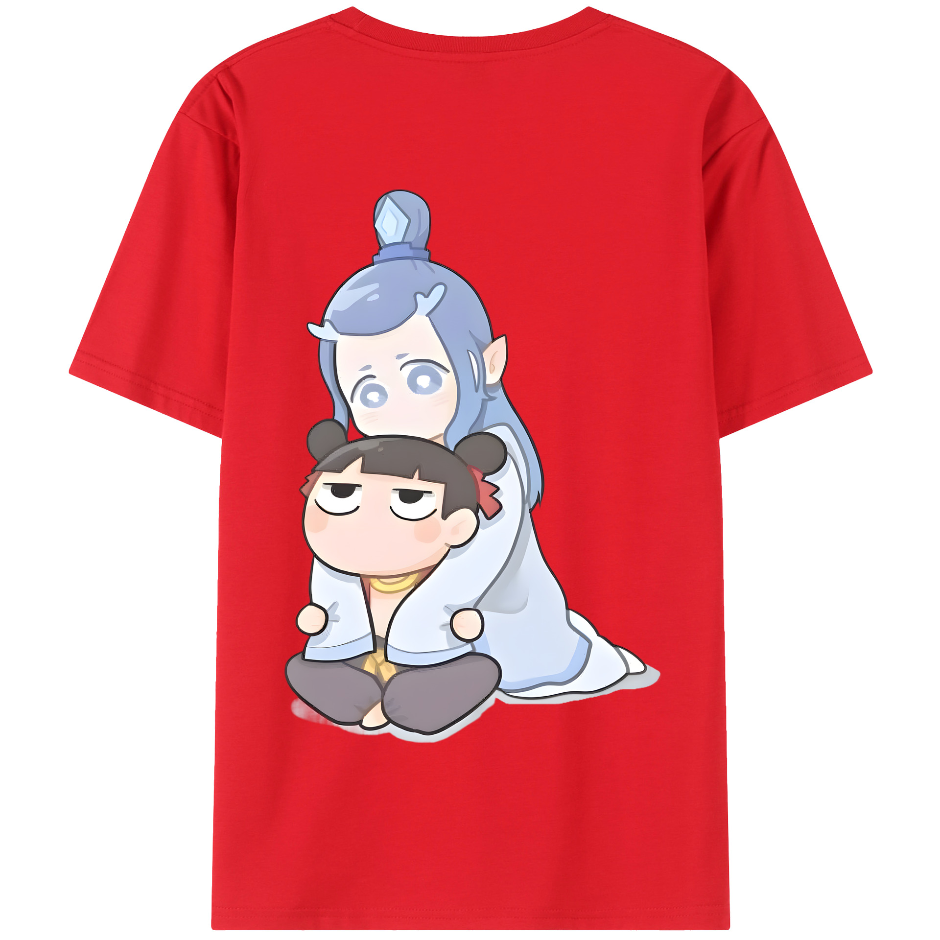 （画像用） Ne Zha 2 ナタ 魔童の大暴れ 綿100％半袖Tシャツ（背面プリント）