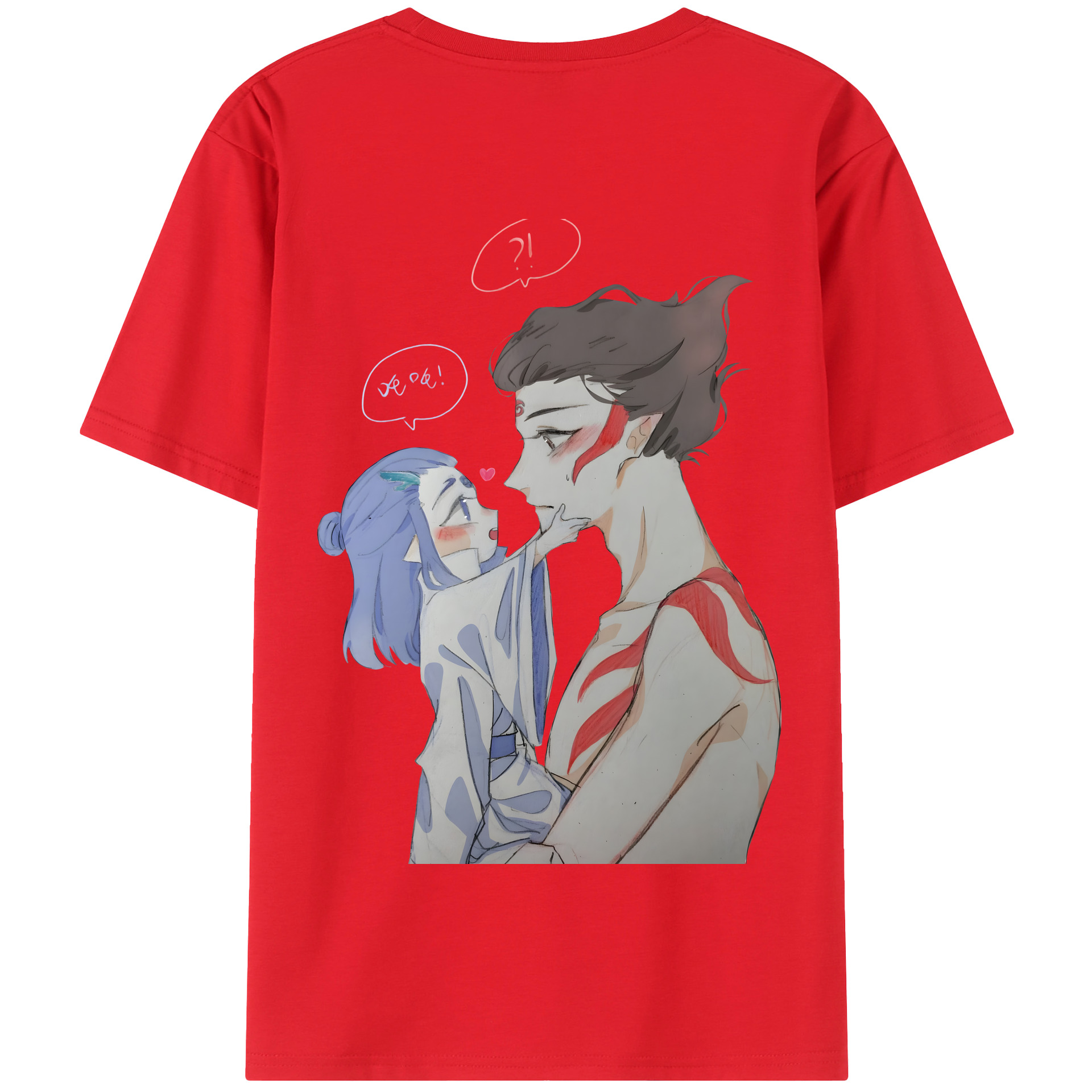 （画像用） Ne Zha 2 ナタ 魔童の大暴れ 綿100％半袖Tシャツ（背面プリント）