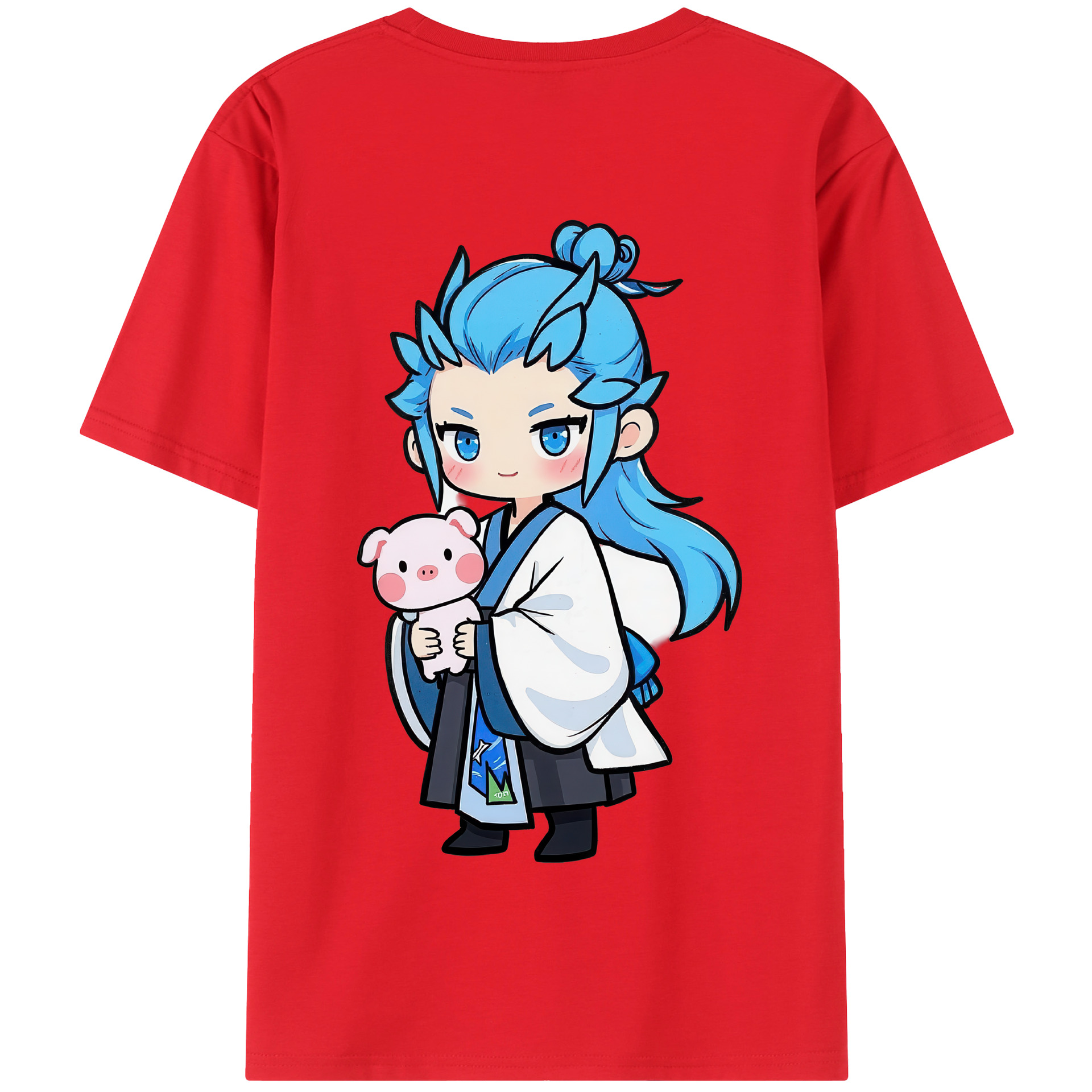 （画像用） Ne Zha 2 ナタ 魔童の大暴れ 綿100％半袖Tシャツ（背面プリント）