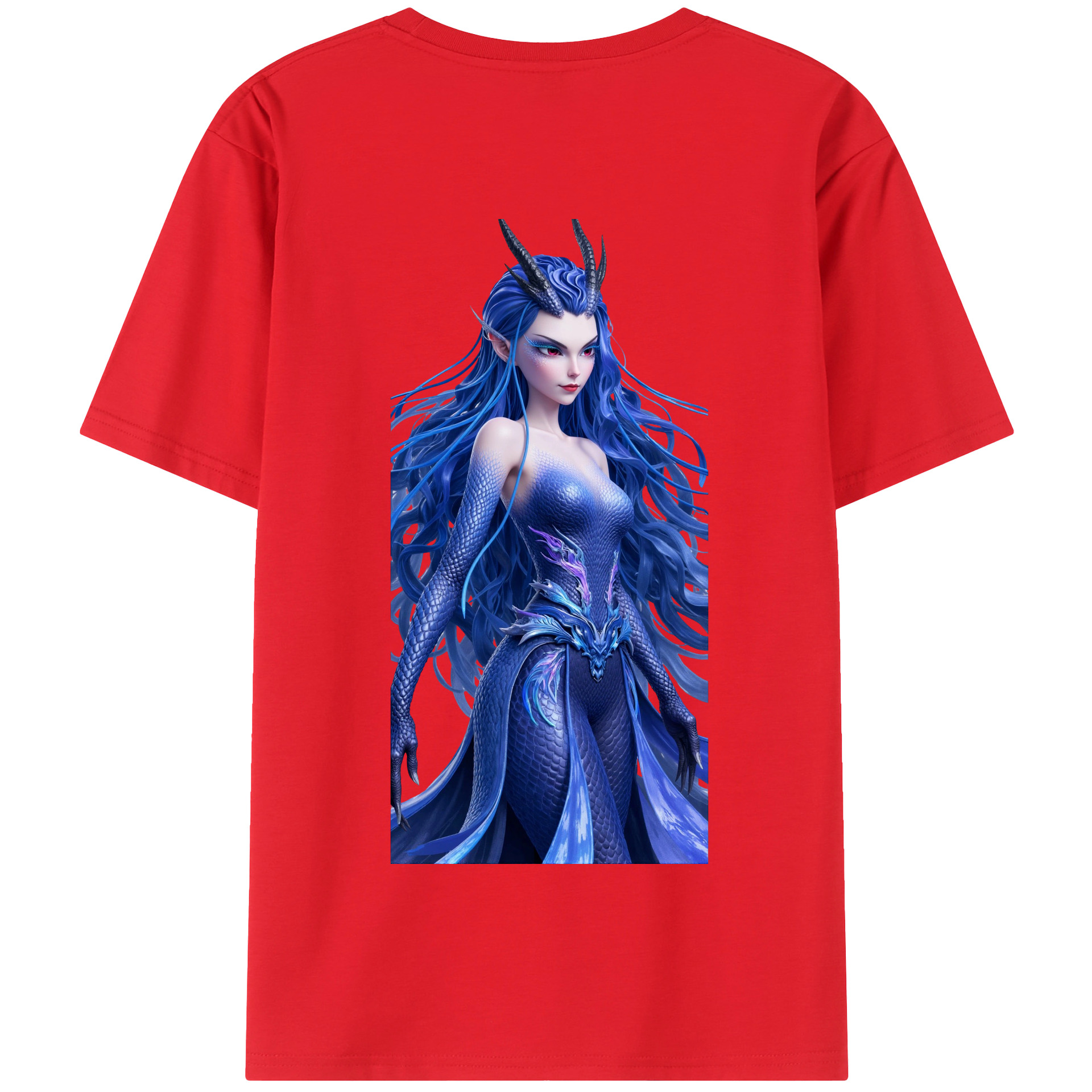 （画像用） Ne Zha 2 ナタ 魔童の大暴れ 綿100％半袖Tシャツ（背面プリント）