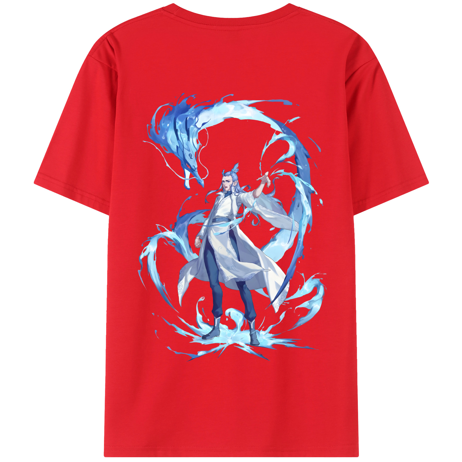 （画像用） Ne Zha 2 ナタ 魔童の大暴れ 綿100％半袖Tシャツ（背面プリント）