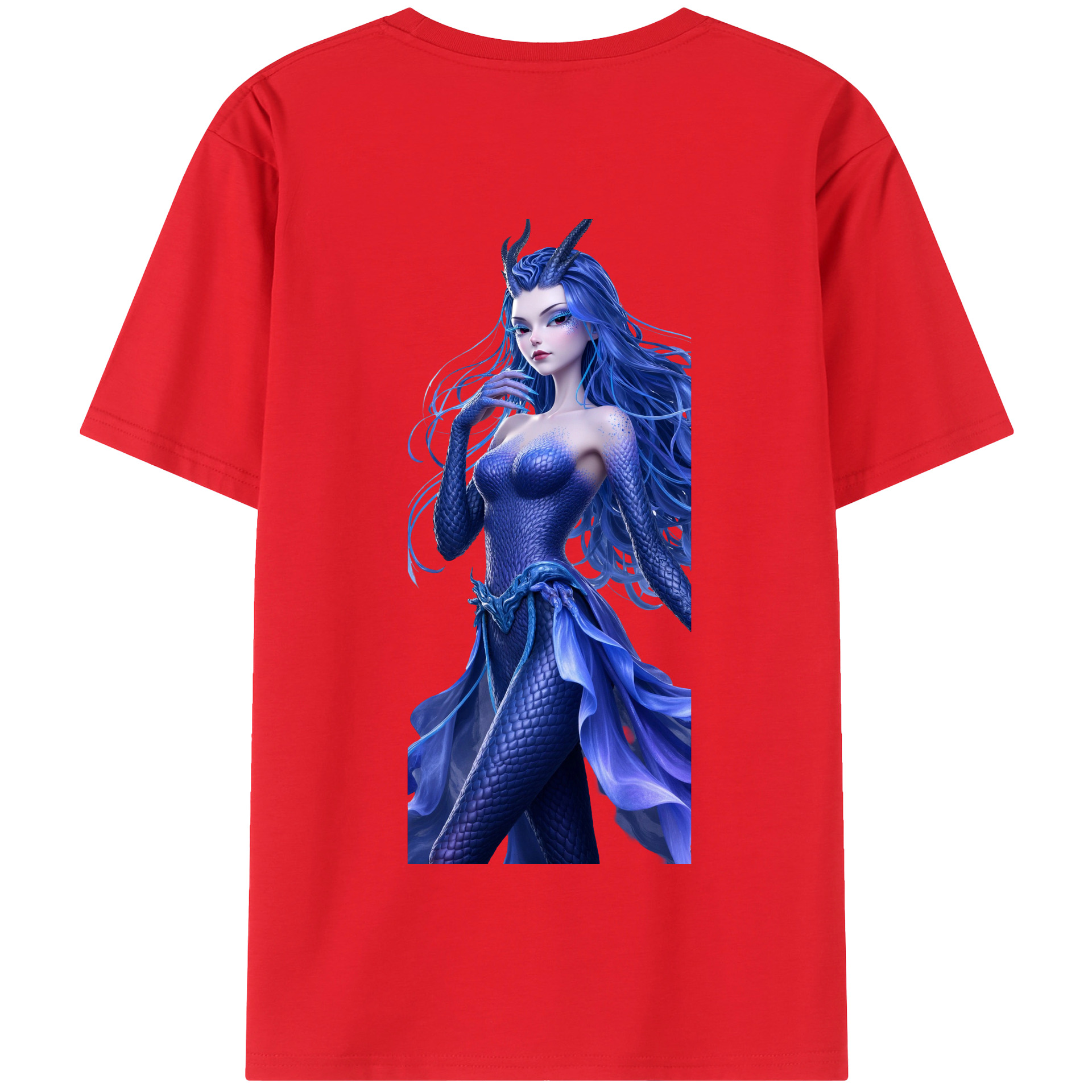 （画像用） Ne Zha 2 ナタ 魔童の大暴れ 綿100％半袖Tシャツ（背面プリント）