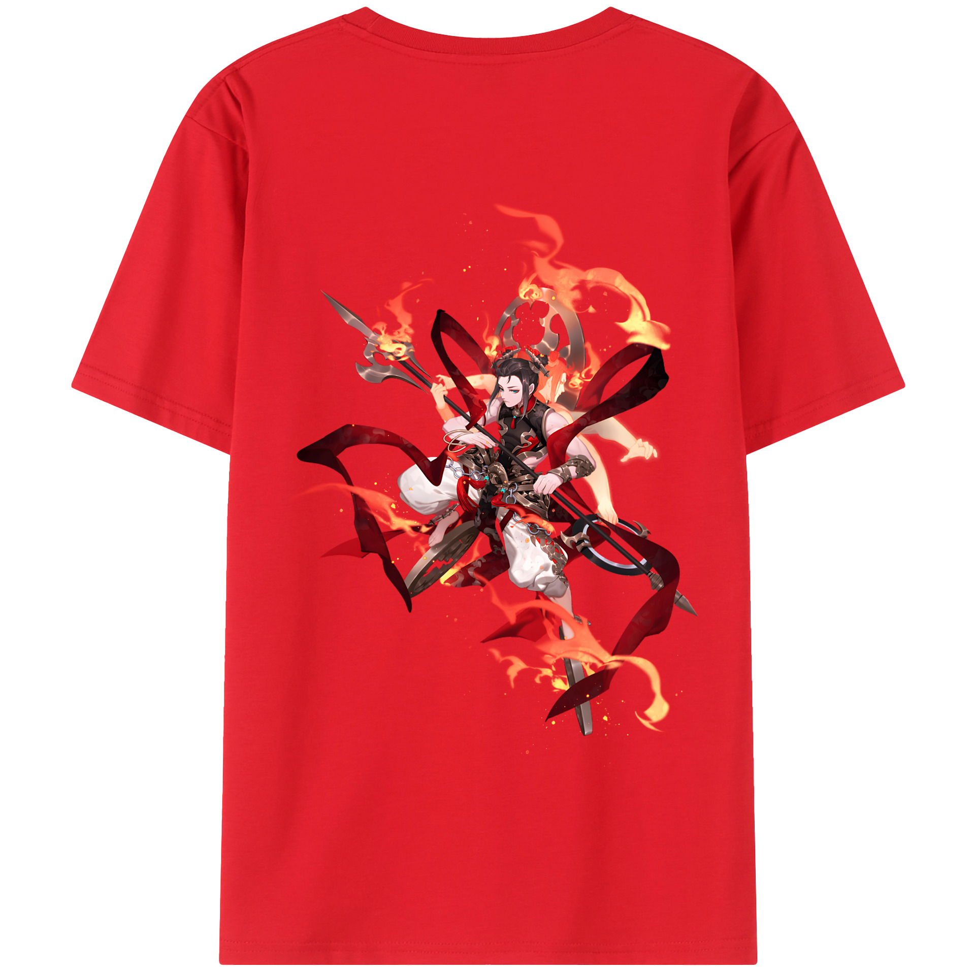 （画像用） Ne Zha 2 ナタ 魔童の大暴れ 綿100％半袖Tシャツ（背面プリント）