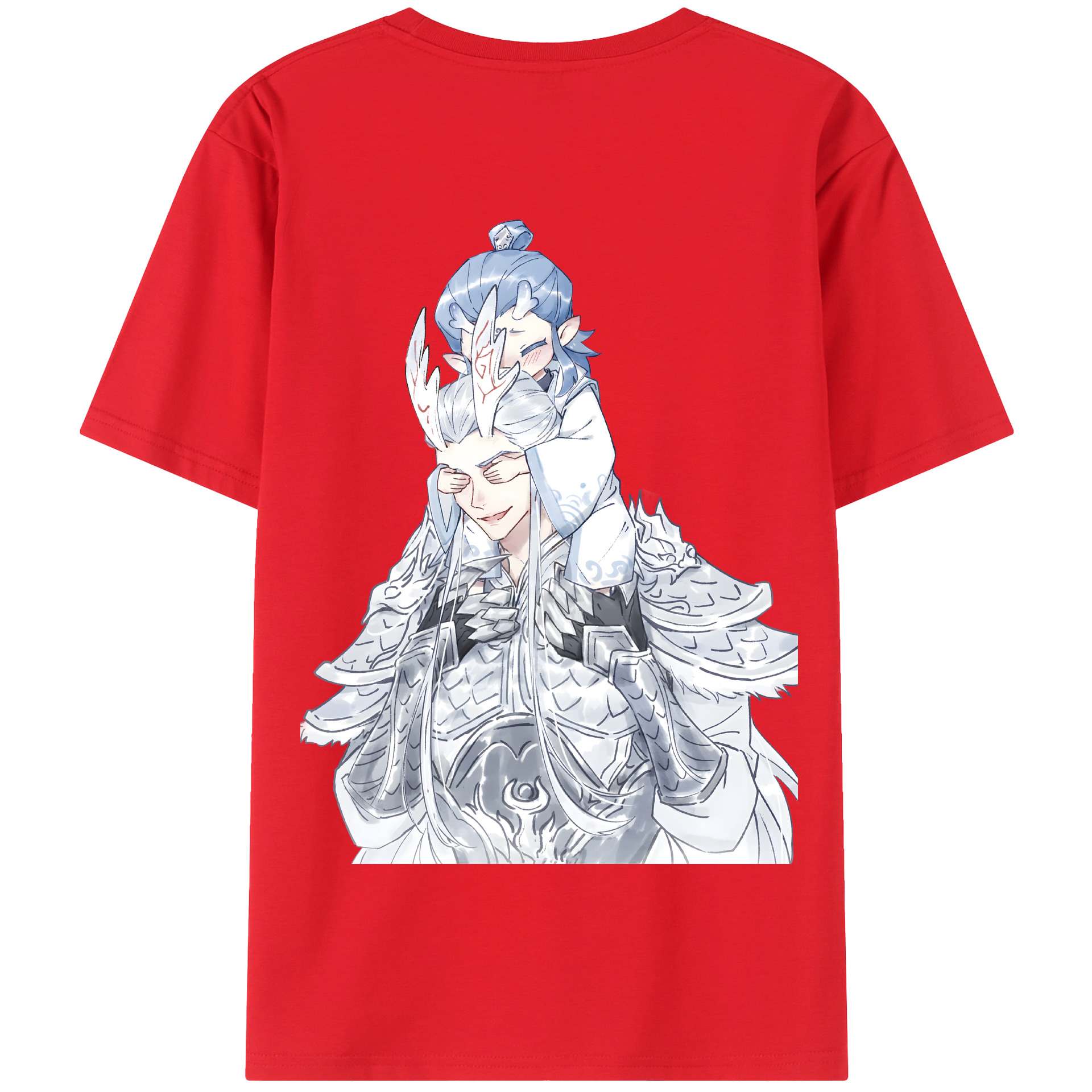 （画像用） Ne Zha 2 ナタ 魔童の大暴れ 綿100％半袖Tシャツ（背面プリント）