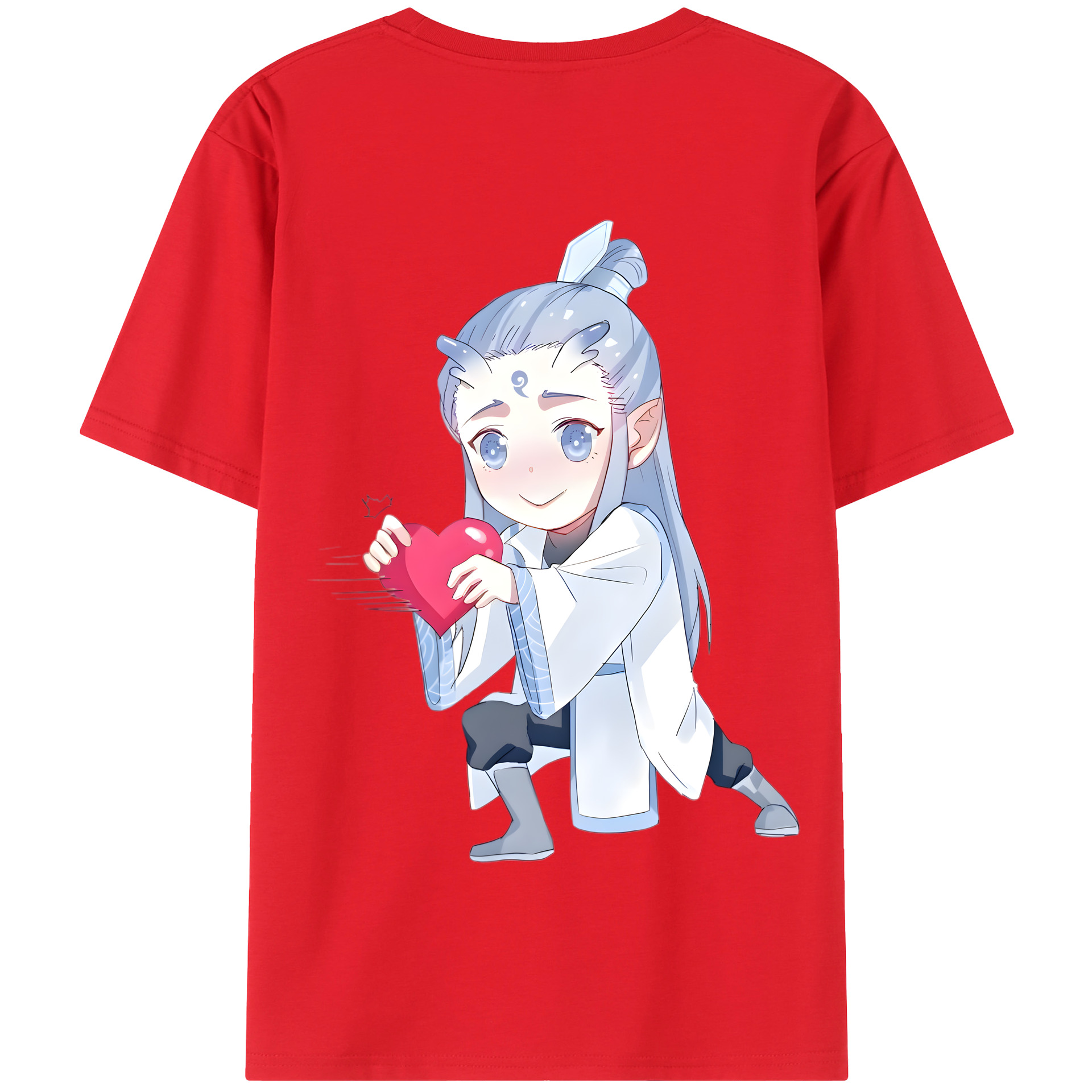 （画像用） Ne Zha 2 ナタ 魔童の大暴れ 綿100％半袖Tシャツ（背面プリント）