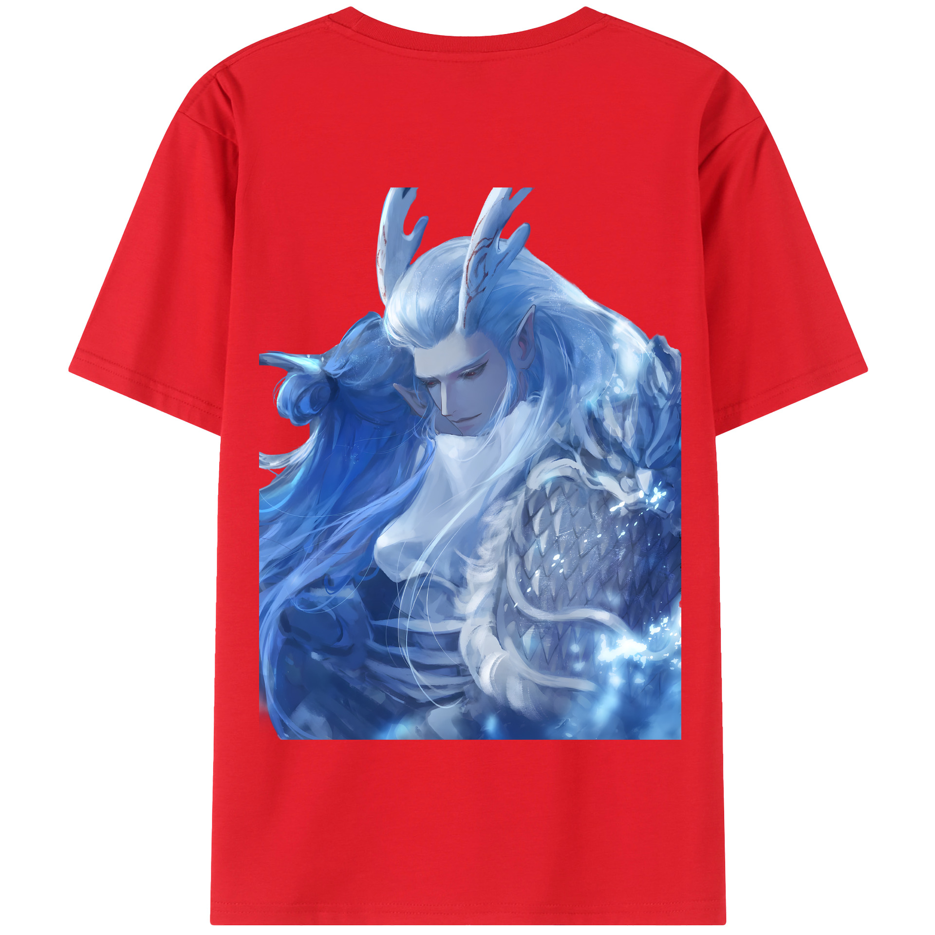 （画像用） Ne Zha 2 ナタ 魔童の大暴れ 綿100％半袖Tシャツ（背面プリント）
